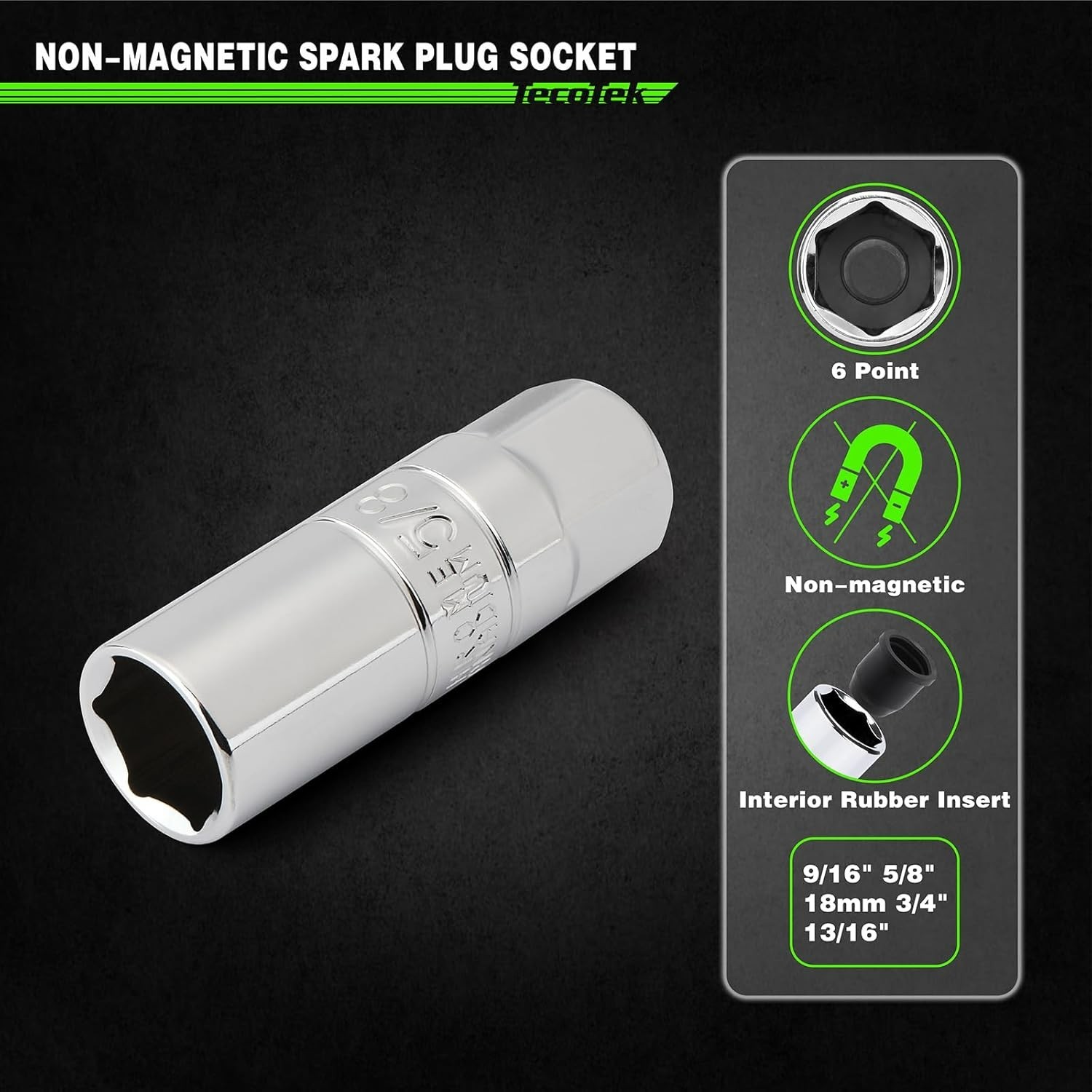 11-Piece 3/8″ Drive Spark Plug Socket Set with Click Torque Wrench Included
