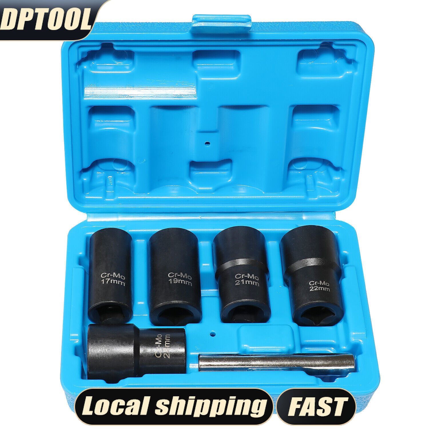 6pc NON-SLIP Deep Socket Set 4 Damaged Lug Nut & Lock Remover 17-24mm Twist SKT