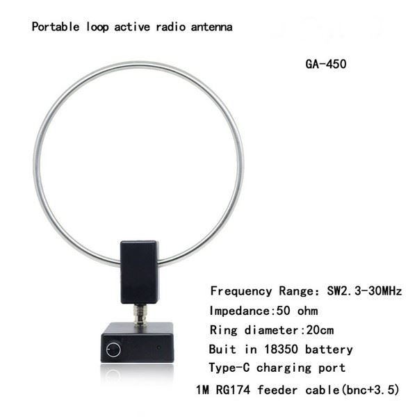 Stainless Steel Loop Antenna for Shortwave and Mediumwave Radio Reception