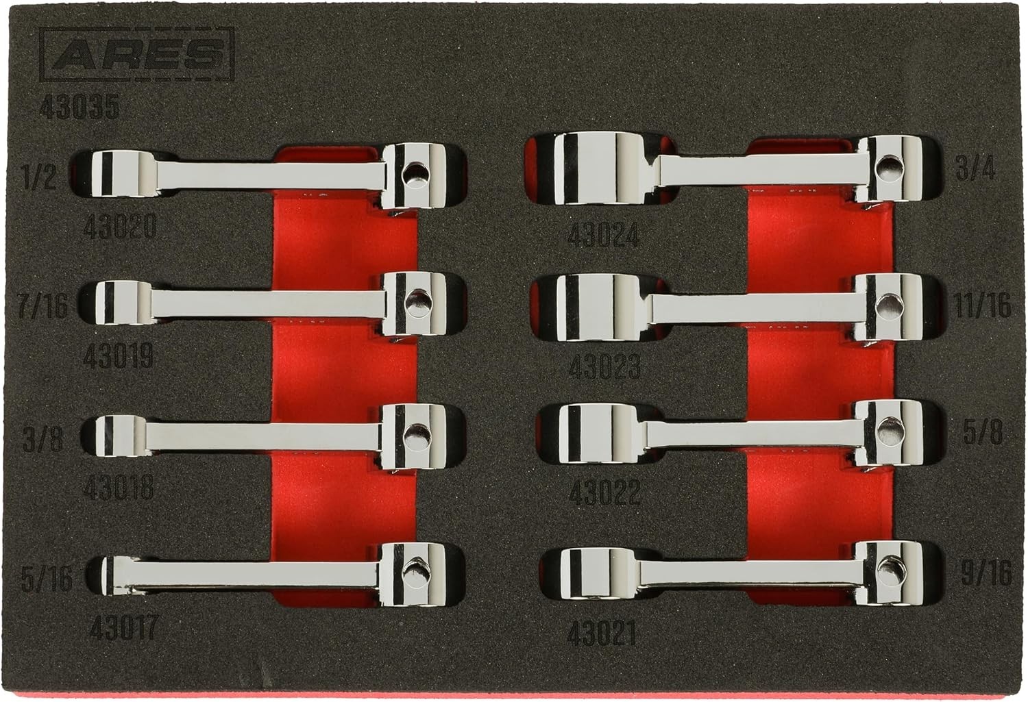 ARES 43035 8-Piece SAE 12-Point Box End Torque Adapter Extension Set – 3/8-drive