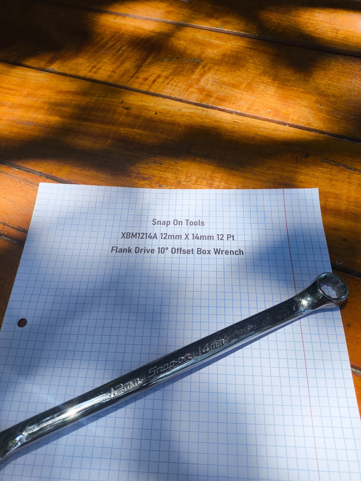NEW NOS Snap-On XBM1214A 12-Point Double Box End Wrench 12mm 14mm