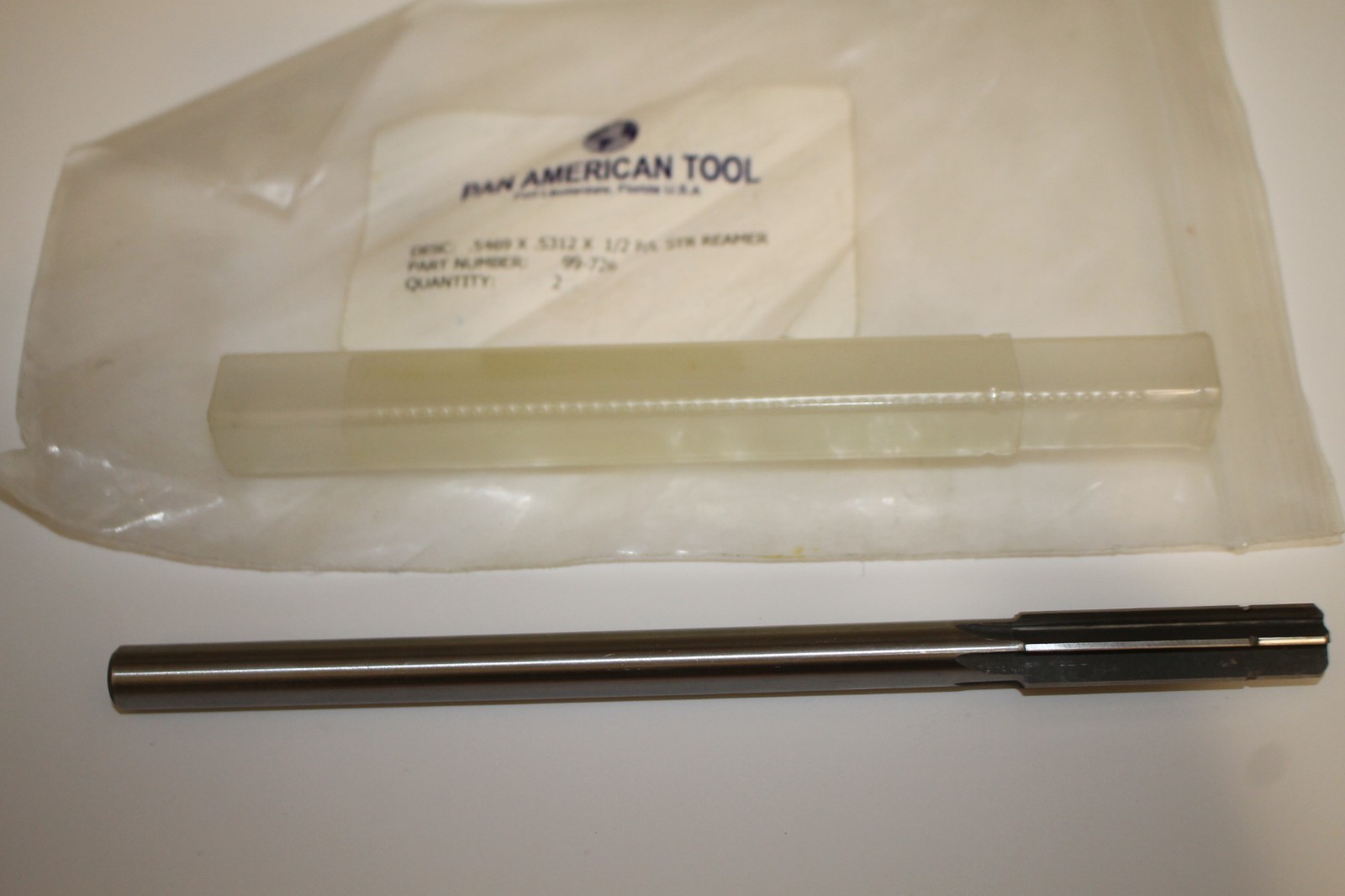 Pan American Tool Reamer .5469x.5312 Straight Shank Straight Flute 99-726 NEW!