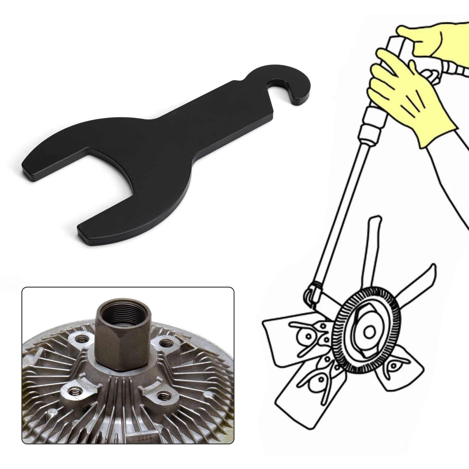 8pcs Fan Clutch Removal Tool Kit – Pneumatic Tool for Jeep, Ford, GM, Chrysler