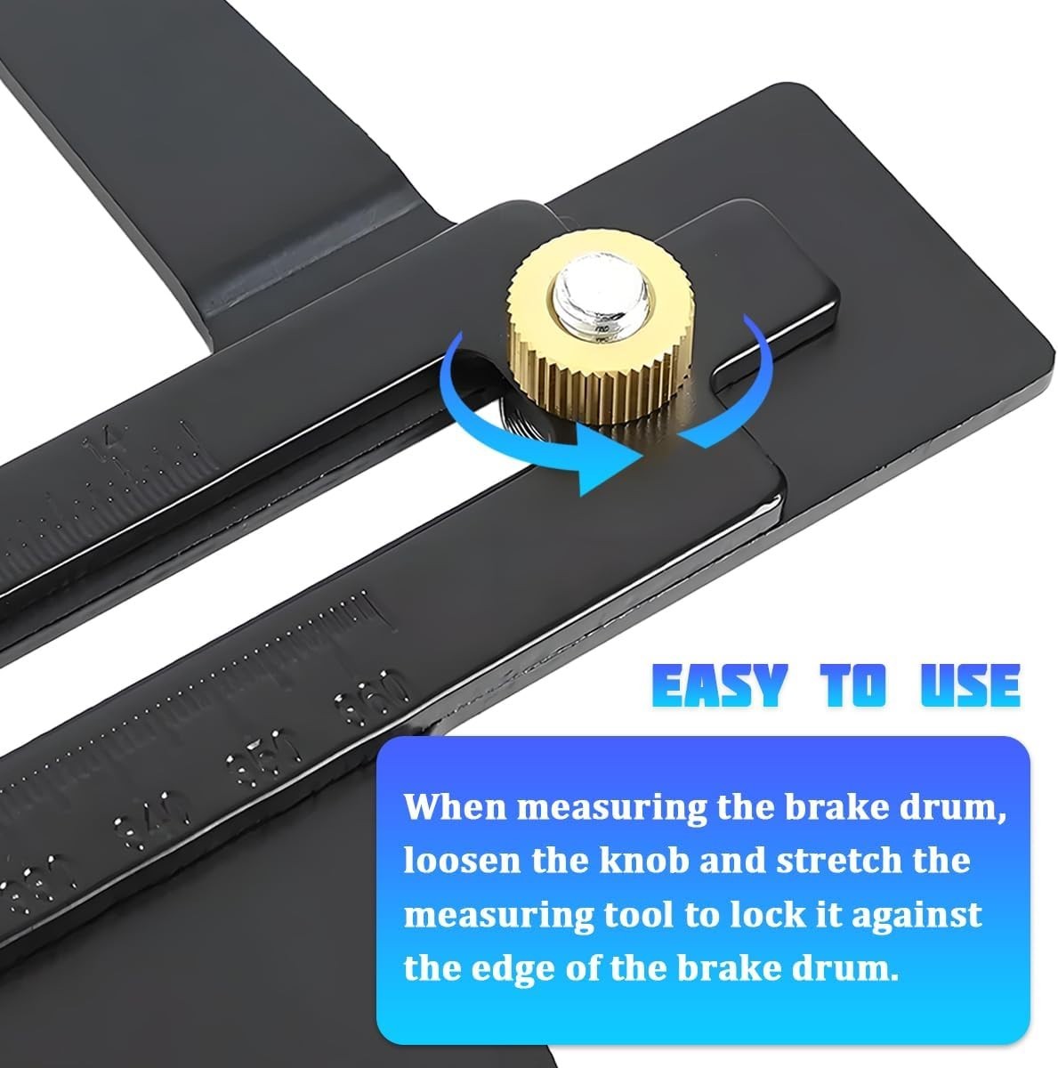 Brake Measuring Tool 6.5-14.25 Inch Dual Scale Automotive Reset Instrument