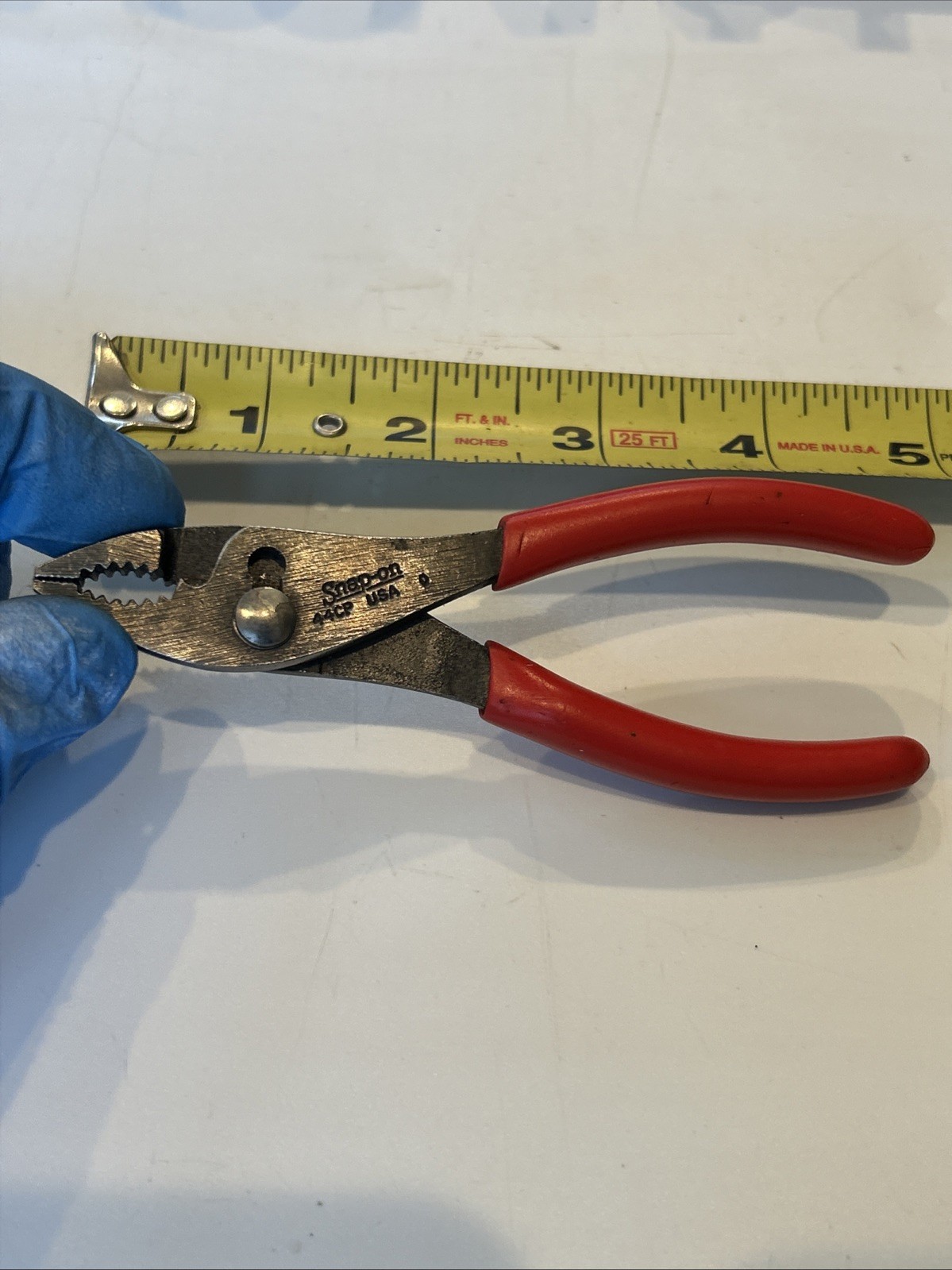 ⭐️Snap-On 44CP Miniature Black Slip Joint Pliers 8”⭐️Red Comfort Grip Handles⭐️