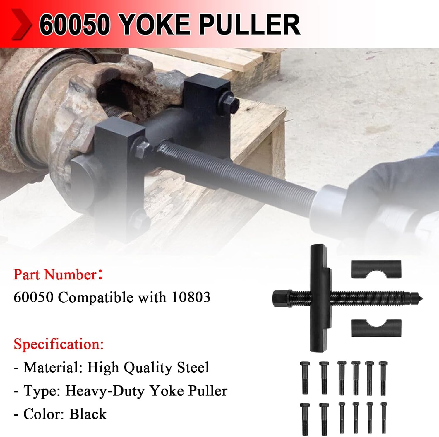 60050 Yoke Puller, Heavy Duty Yoke Tool for Class 6-8 Trucks (new)