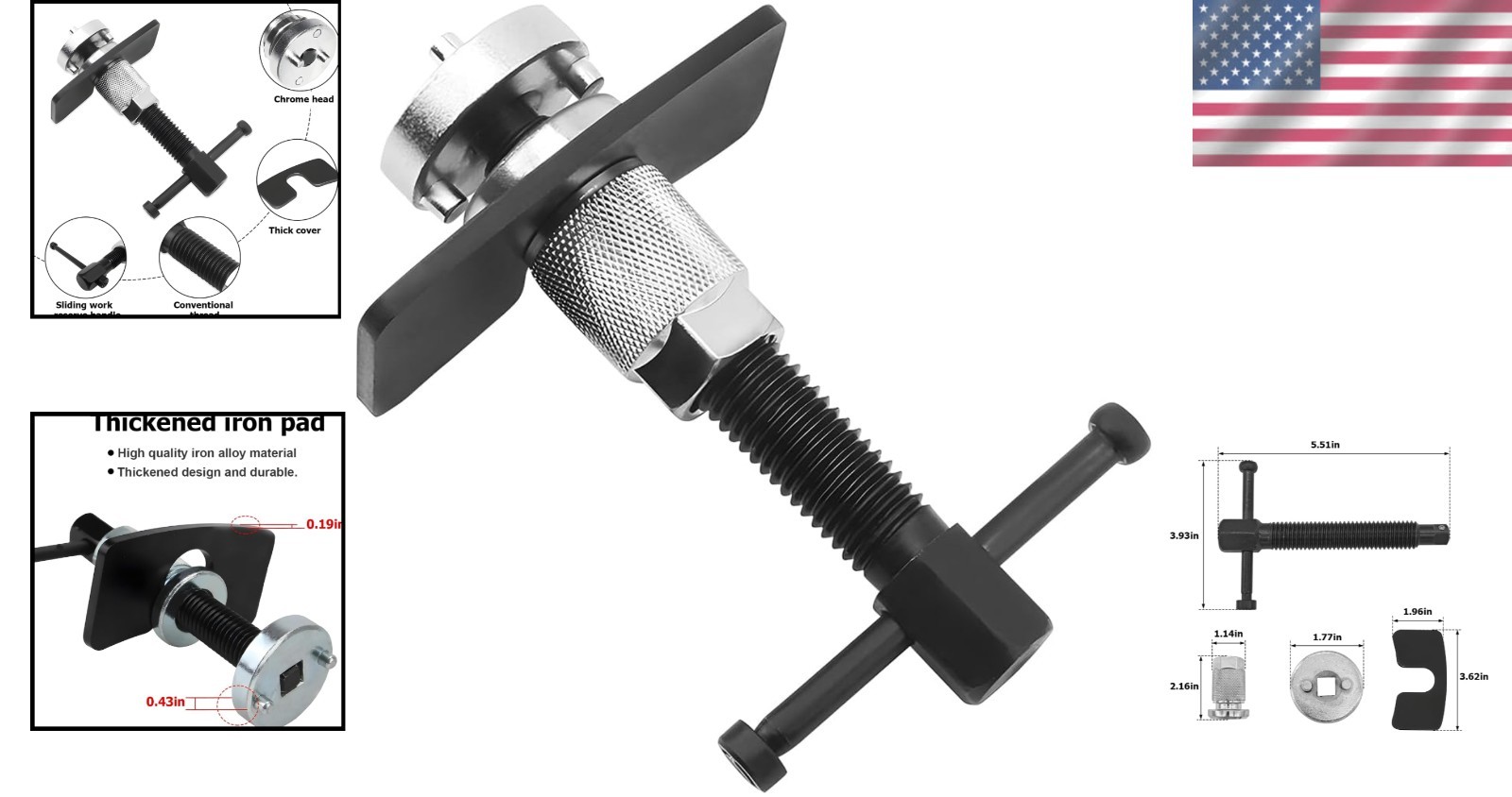 High-Quality Steel Brake Caliper Wind Back Tool Set – Ideal for Brake Pad Change