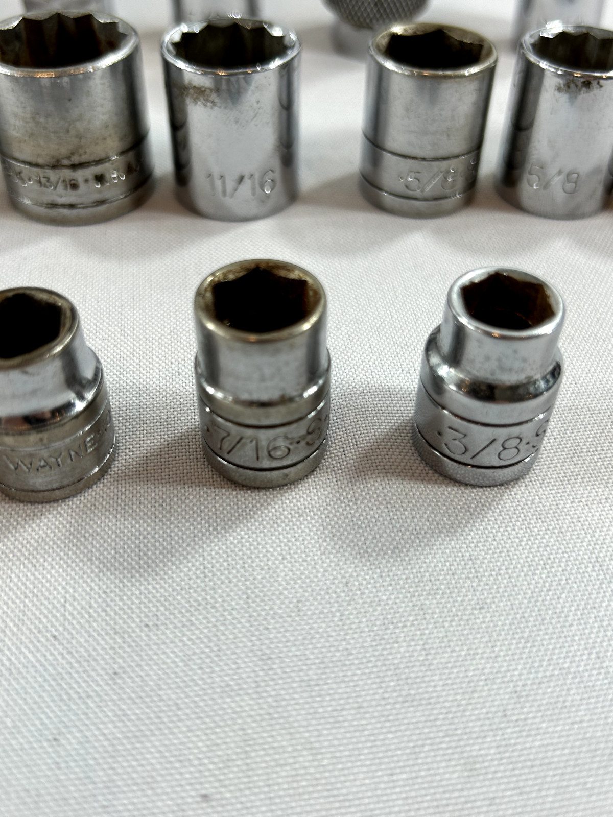 Lot of S-K Sockets – 29 Pieces – All different types 26 3/8 Drive- 1/2 Drive