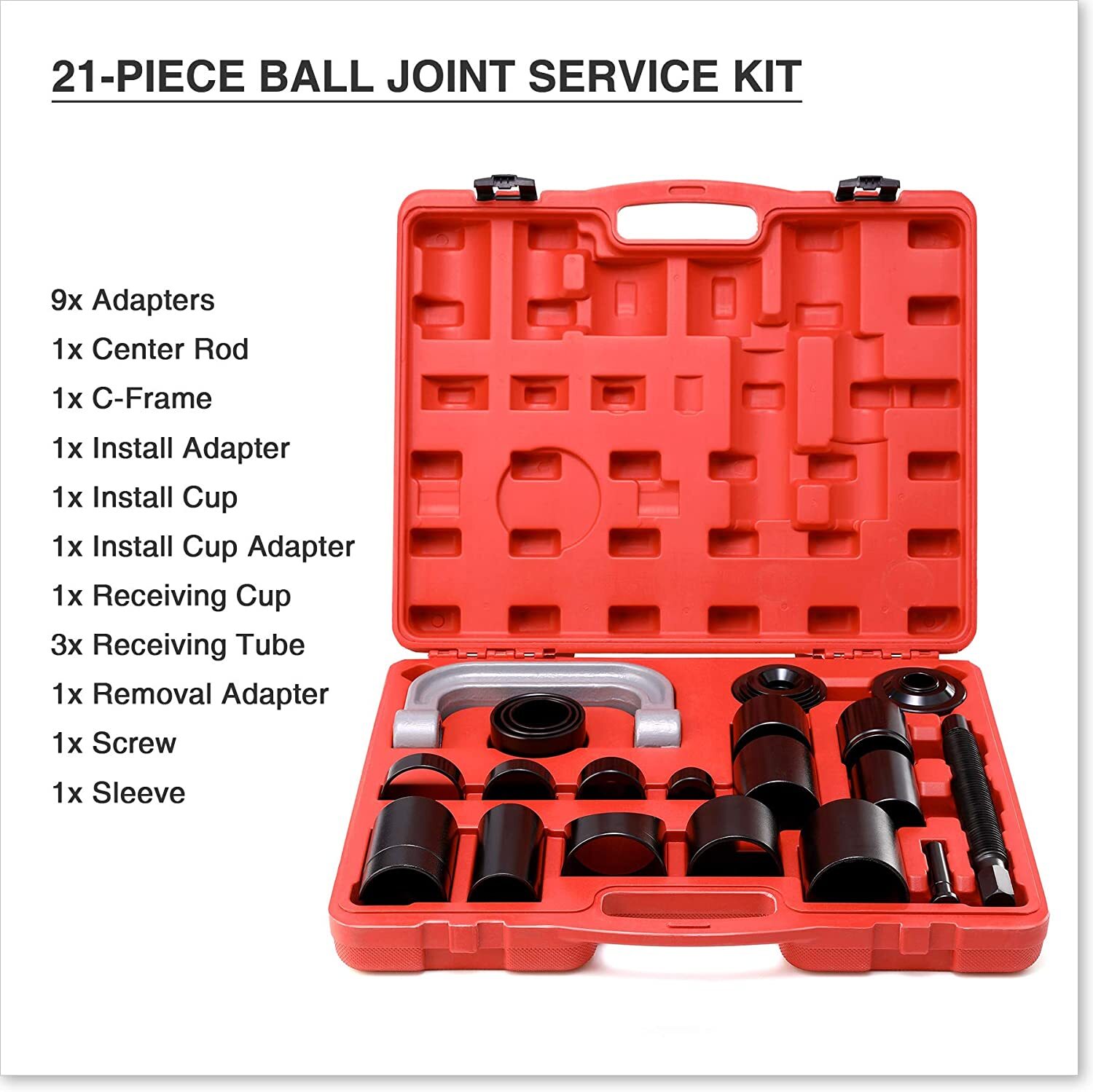 21pc Ball Joint Auto Repair Remove Installing Master Adapter C-Frame Press 2 4WD