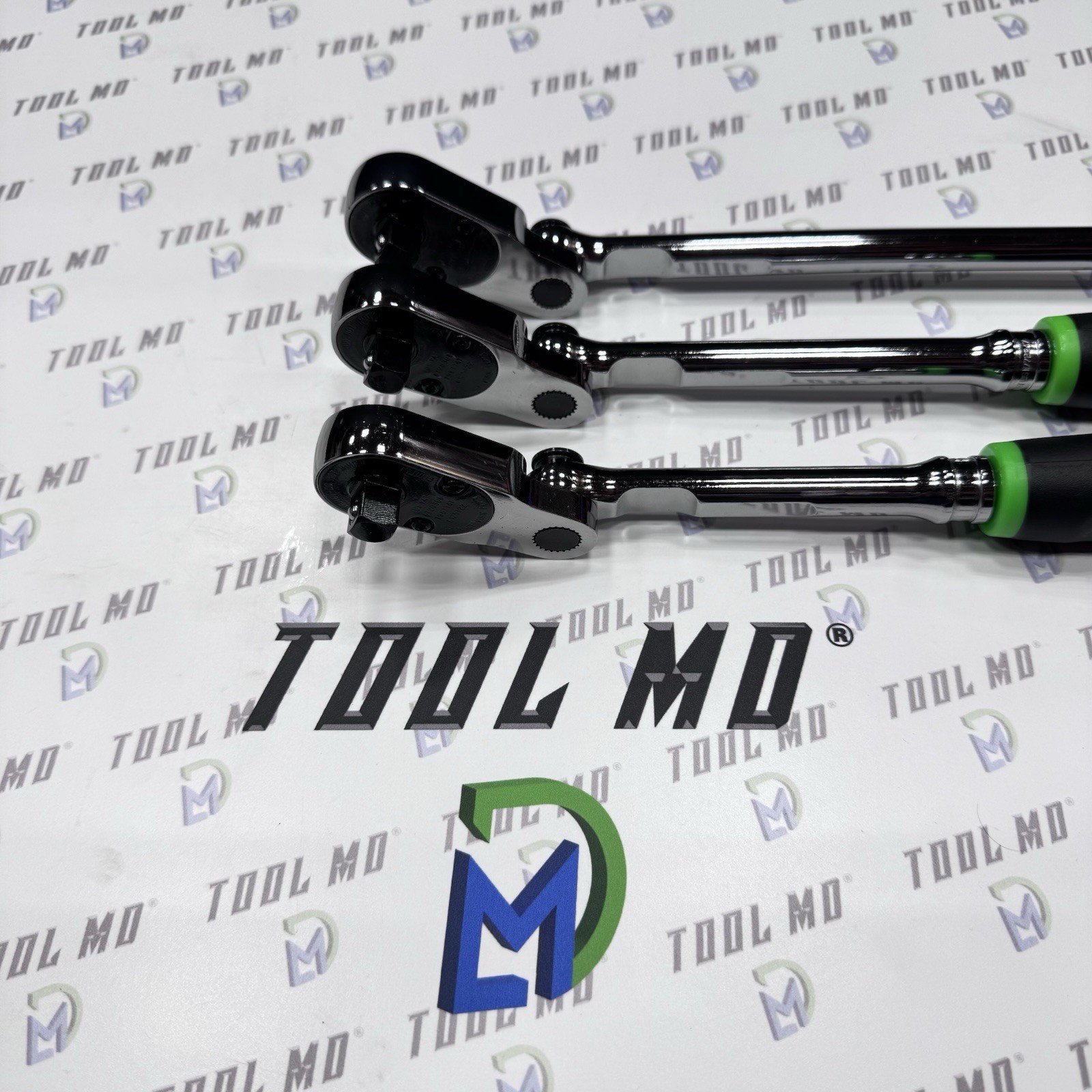 Snap-on Tools USA NEW GREEN 3/8″ Drive Multi-Position Head Ratchet Set FH80MP