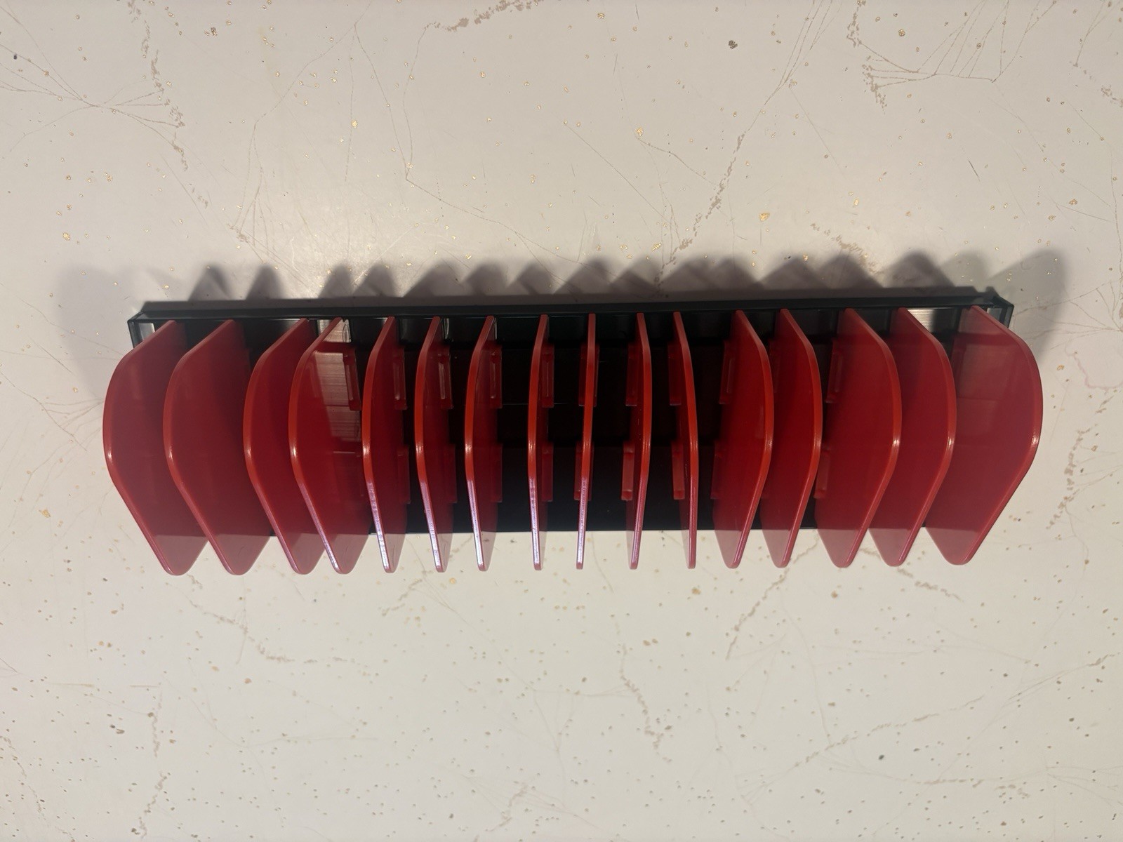 U.S. General 15 Compartment Adjustable Plier Organizer Plier Rack, 56399, Red