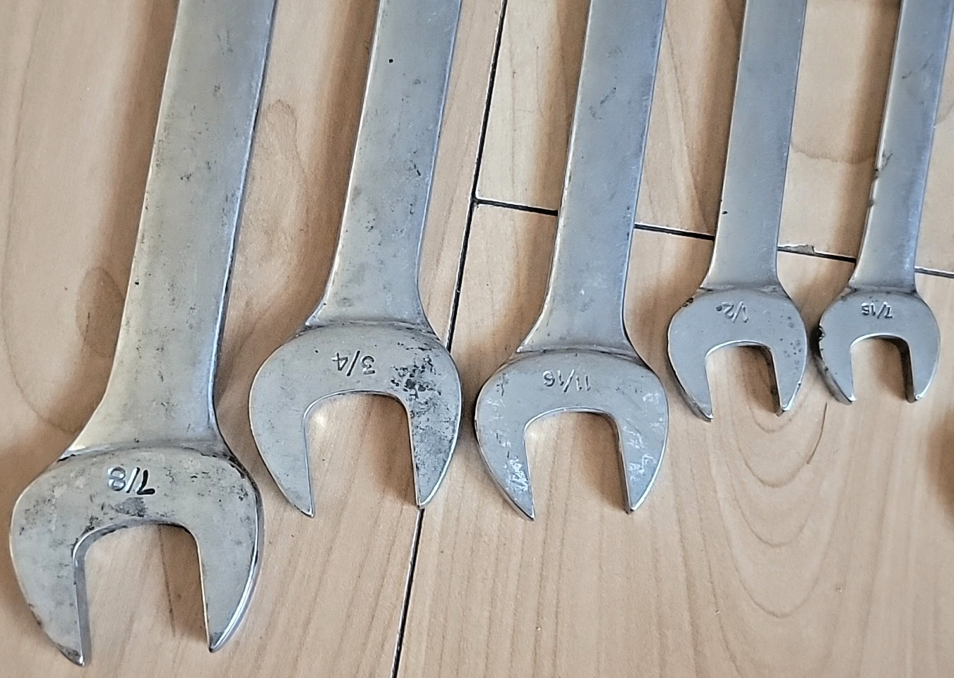 Snap-On Wrenches Combination SAE OEX & OSH 7/8 3/4 11/16 9/16 1/12 7/16 3/8 READ