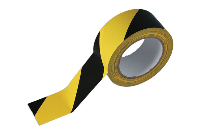 Connect 35366 Black & Yellow Barrier Tape 50mm x 33m Adhesive Pack 1