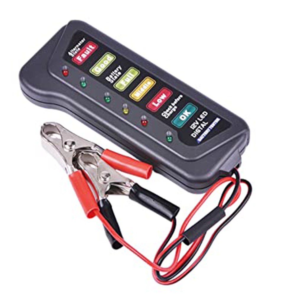 User Friendly 12V Car Tester with Two Testing Clips and LED Lights