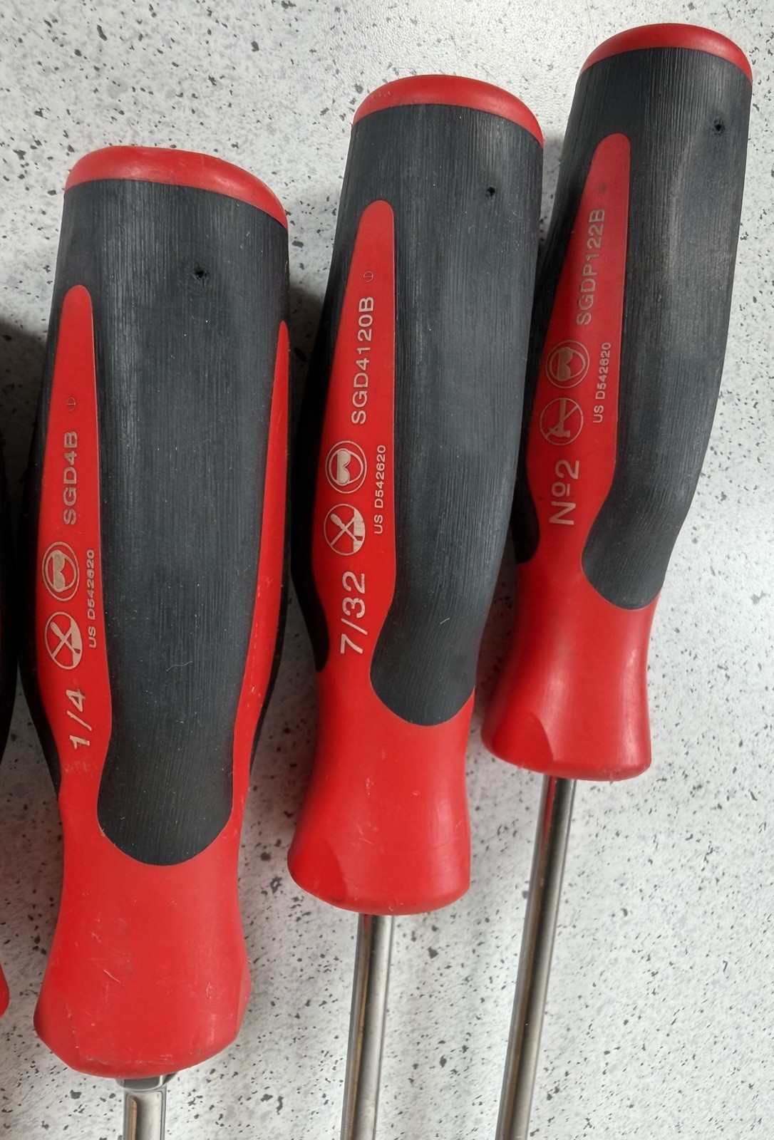 Snapon 7 Piece Screw Driver Set SDJ4120B,SGDP122B,SGD4B,SGD2B,SGT4B,SGDP311RB