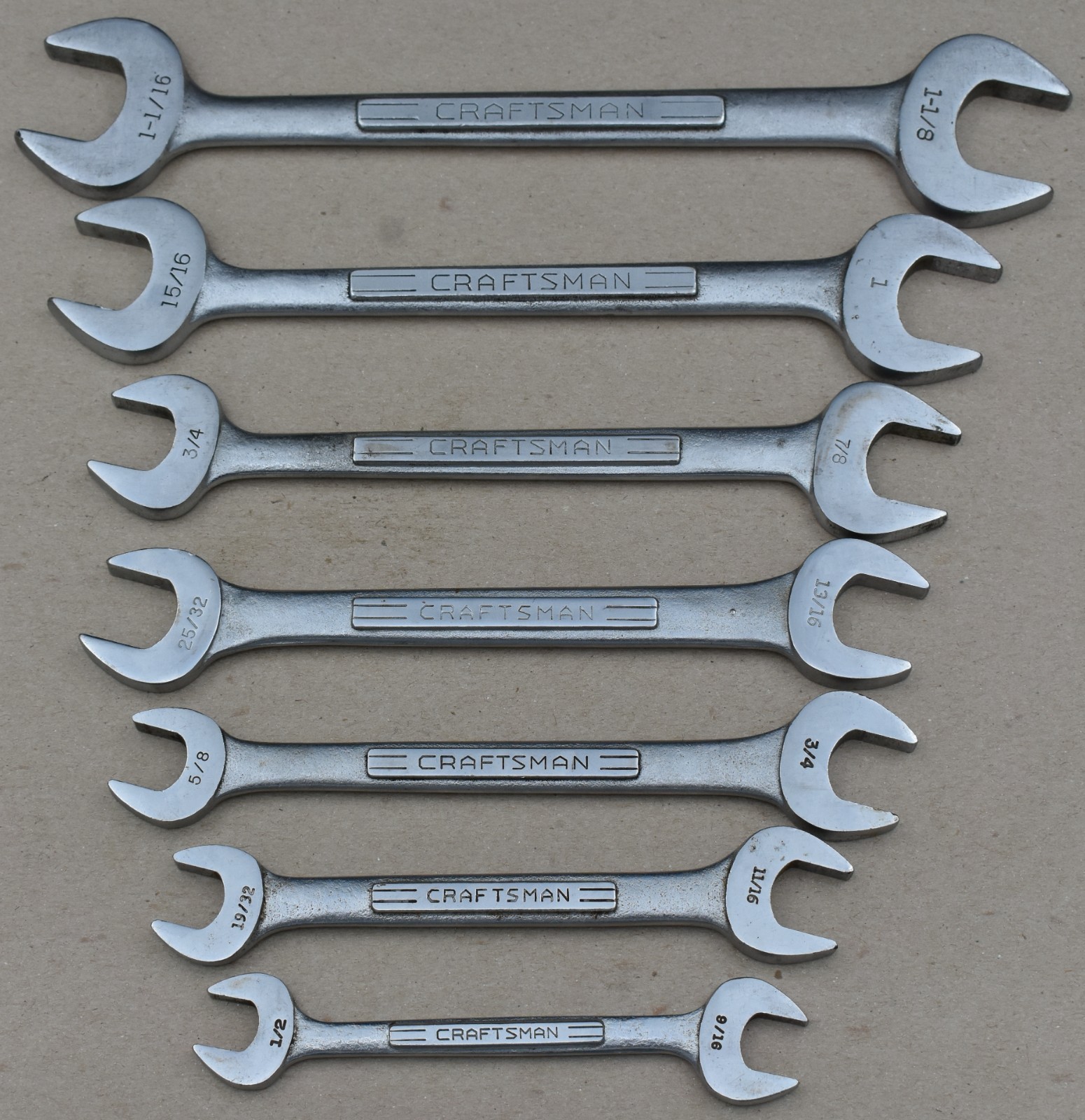 CRAFTSMAN TOOLS =V=, DOUBLE OPEN END WRENCH SET OF 7, 1/2″ – 1-1/8″