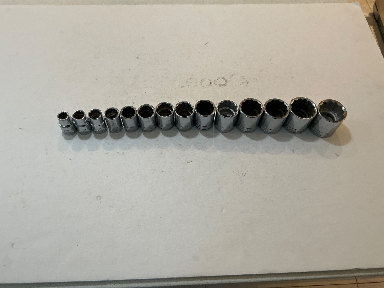 S-K tools 14 pc 1/2″ dr shallow 12pt SAE socket set 7/16″-1 1/4″ USA made