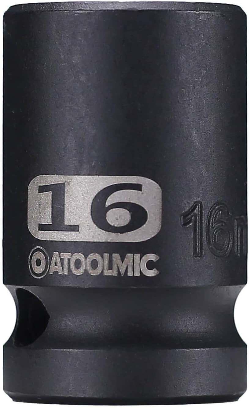 6-Point Shallow Impact Socket 16mm – Chrome Molybdenum Steel with Radius Corners