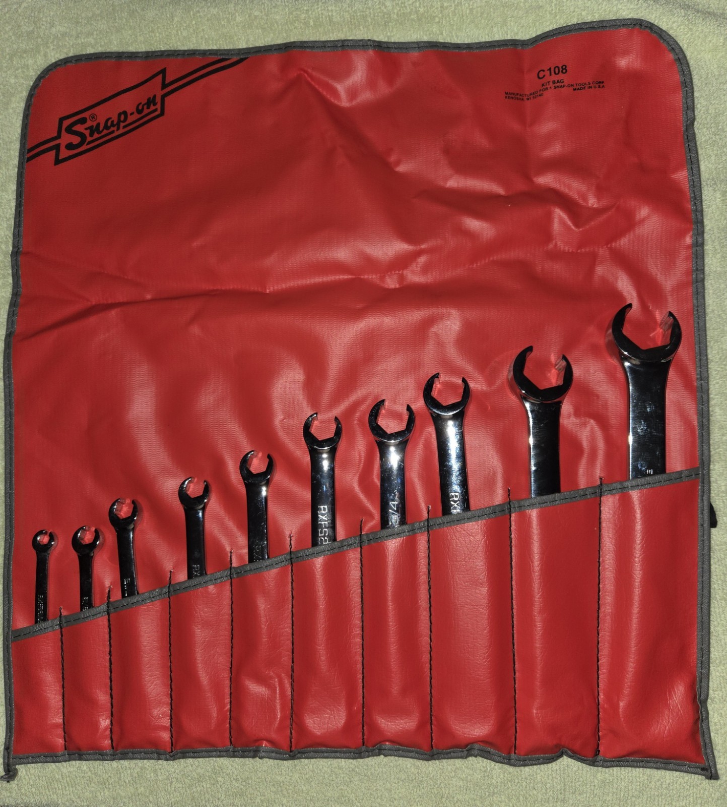 Snap On 10 pc. RXFS 6-Pt SAE Double End Flare Nut Wrench Set «NEW»
