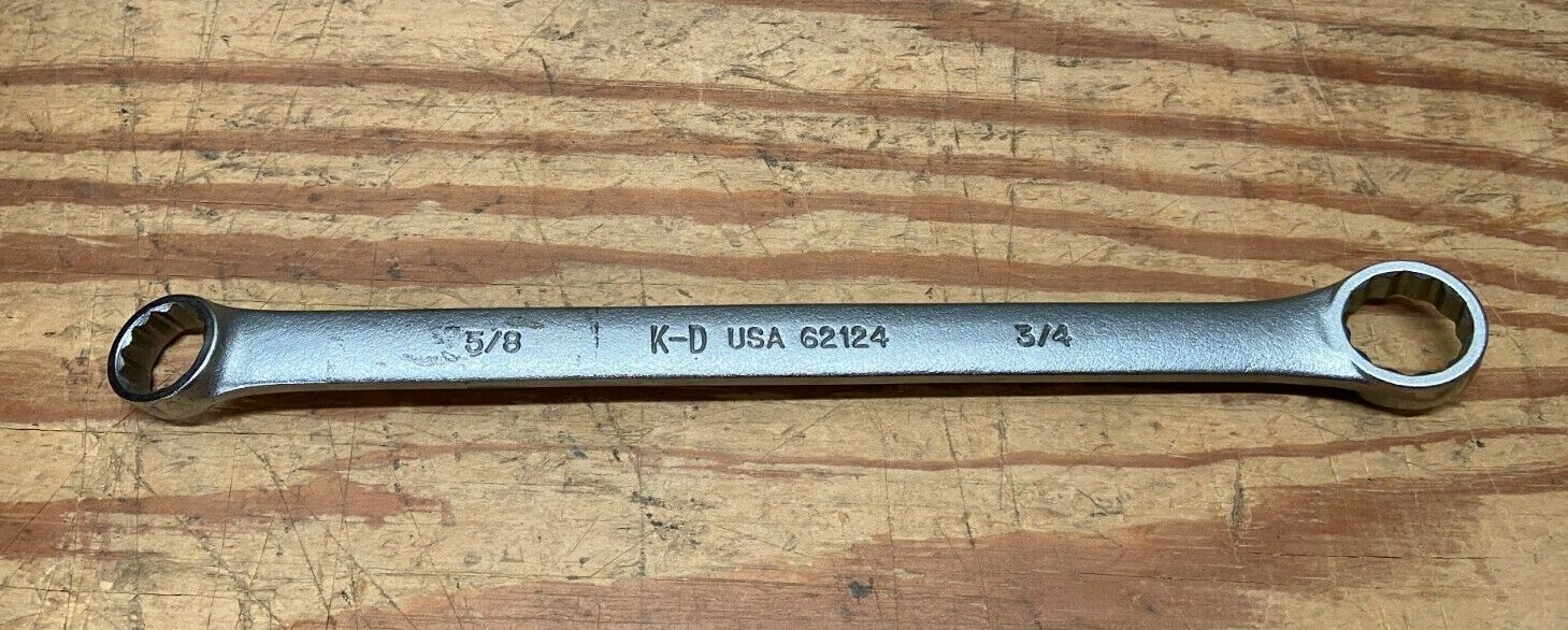 KD Tools 62124 Satin 5/8″ x 3/4″ Double Box End Wrench 12 Point USA