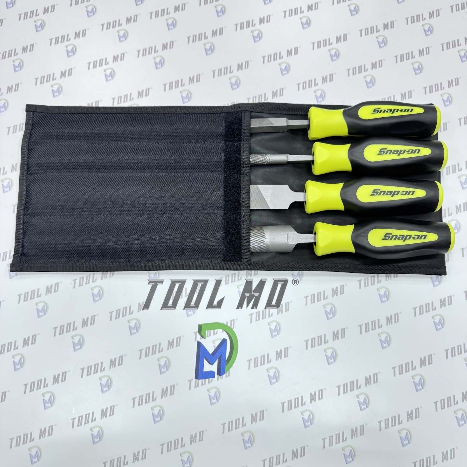 Snap-on Tools PORTUGAL NEW 4-Piece HI VIZ YELLOW Mixed File Set SGHBF600AHV
