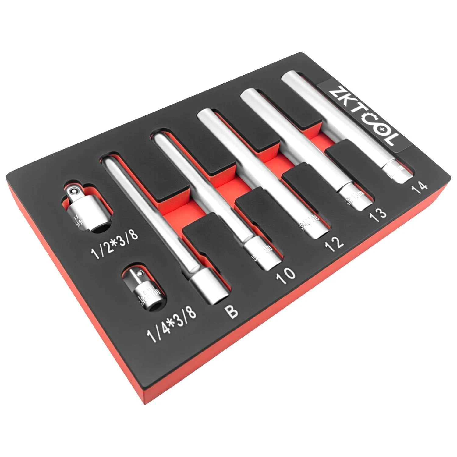 ZKTOOL 7PC 3/8-Inch Drive Deep Metric Socket Set, 8-14MM Extra Long Deep 120M…