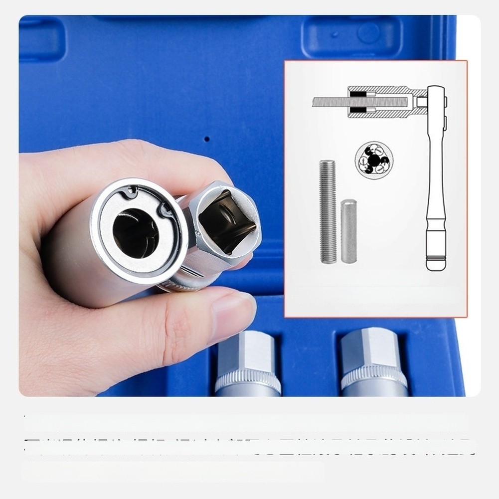 Garage Repair Bolt Extractor Set Stuck Fastener Kit Chromium Vanadium Steel