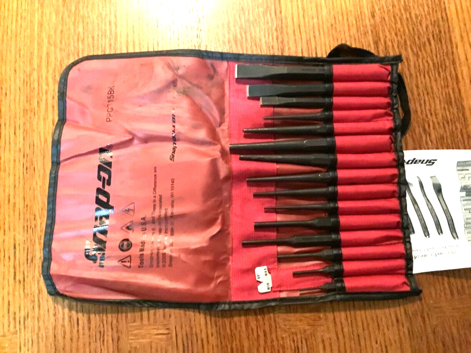 New Snap-on PPC715BK 15-piece Punch and Chisel Set in Bag Sealed