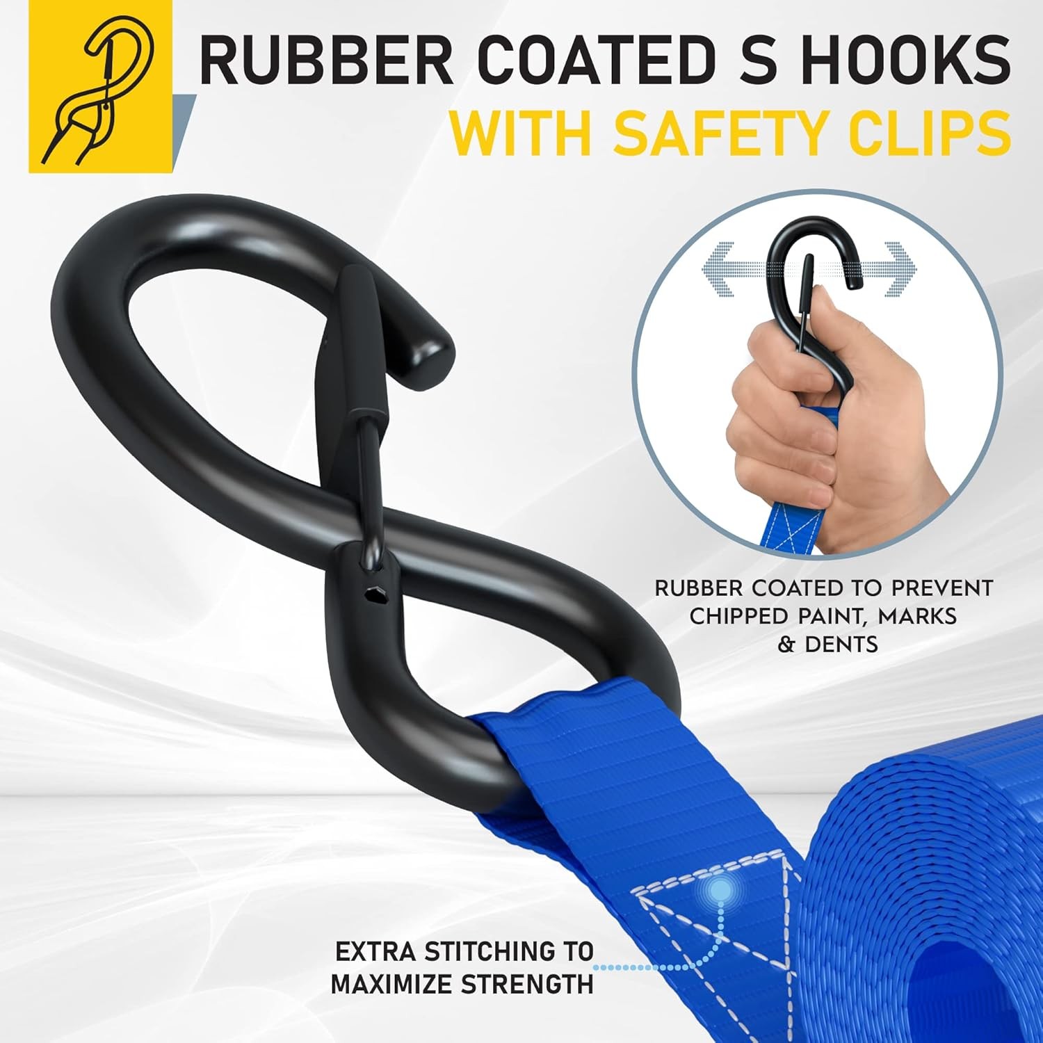 Heavy Duty Ratchet Straps 4 Pack 15 ft.-2200LB Fracture Force Strap Safety Locks
