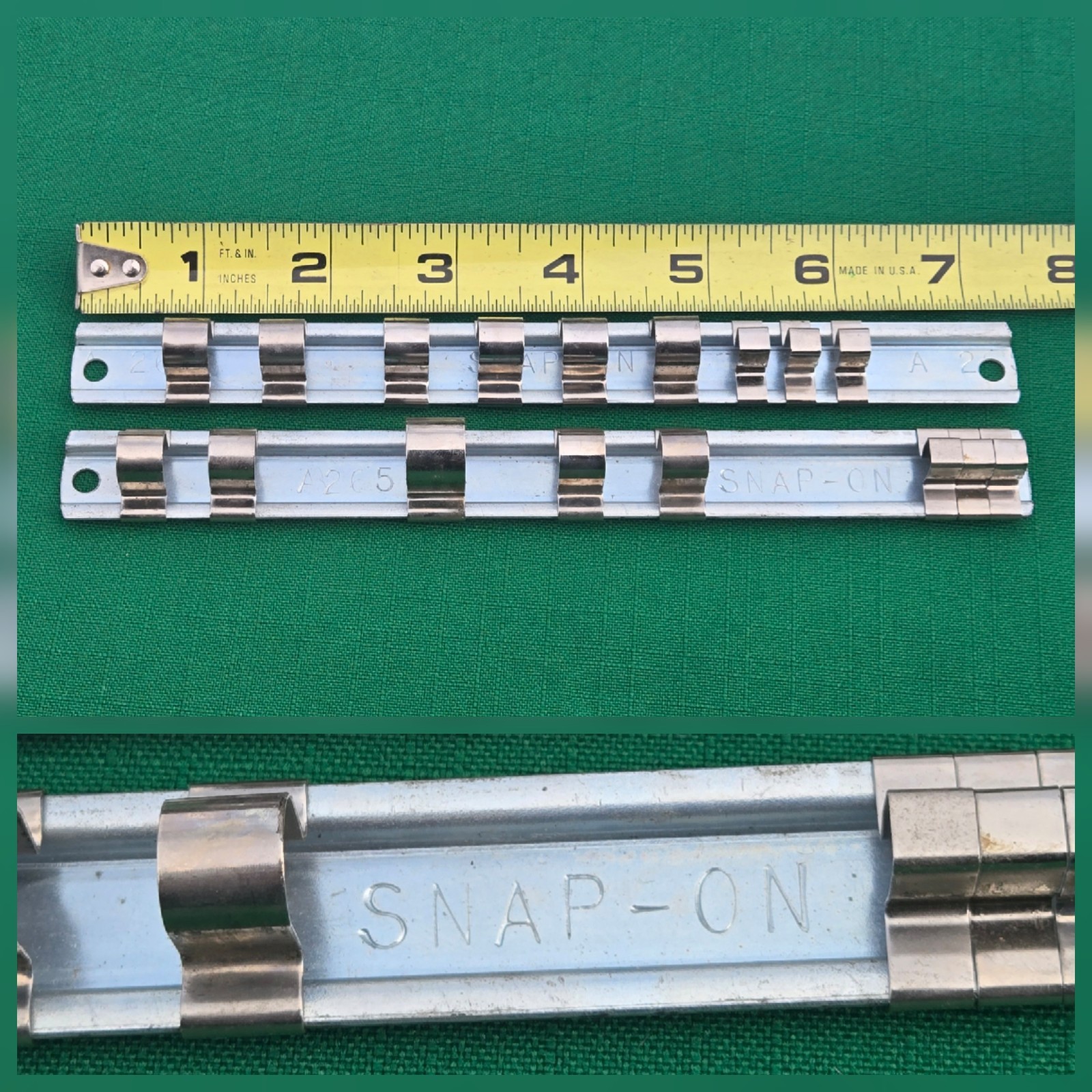 Snap-on Tools USA Pair of A265 Socket Rail Organizer 1/4 3/8 A-265 EUC