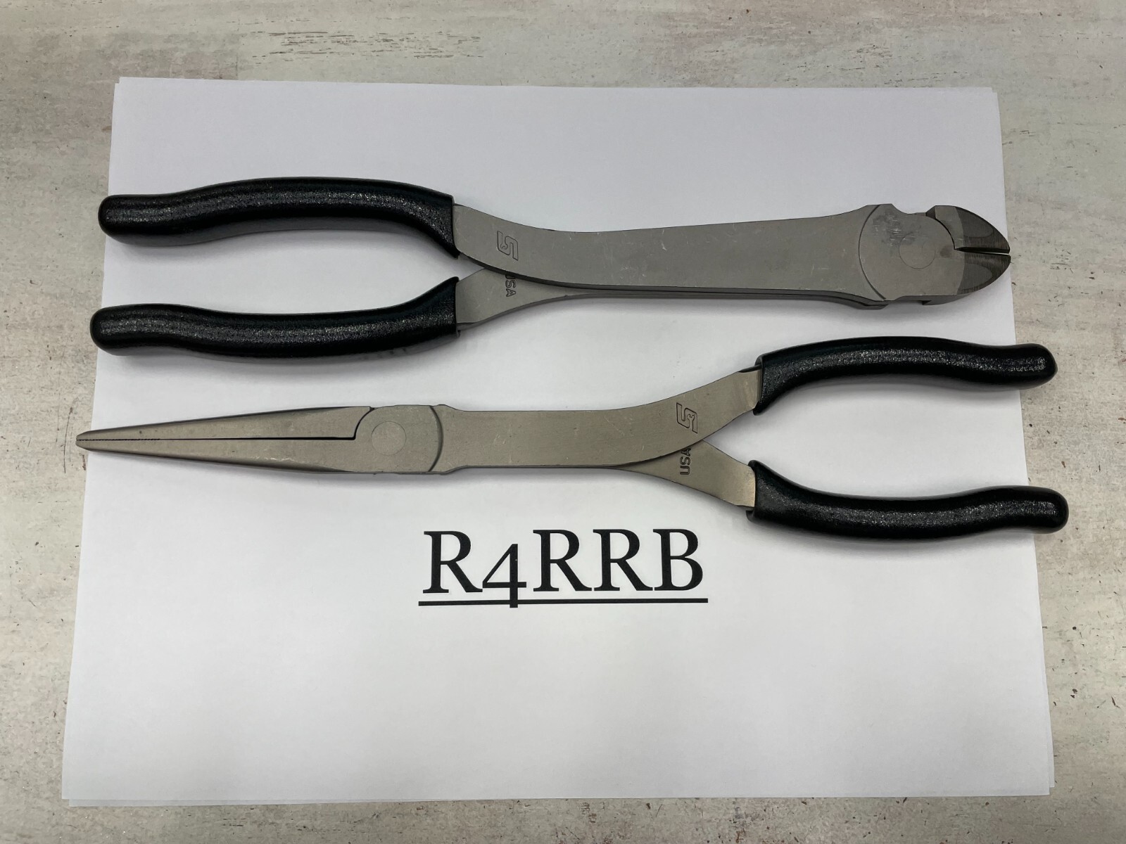 Snap-on Tools USA NEW 2 Piece BLACK Diagonal Cutter & Needle Nose Plier Lot Set