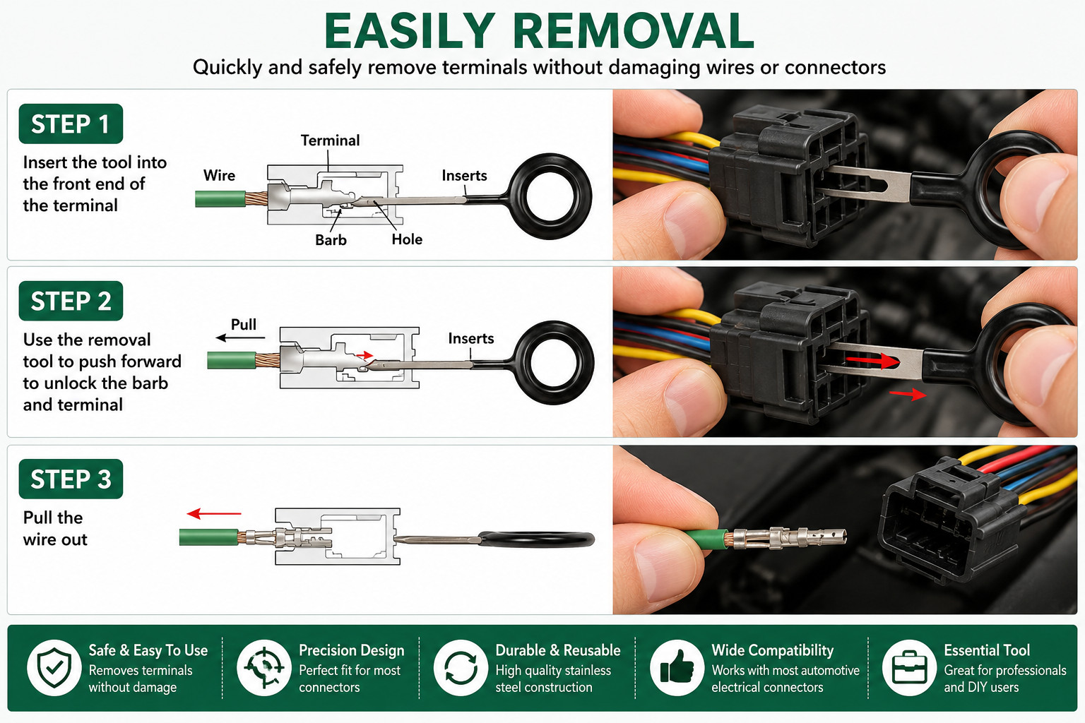 Car Terminal Removal Tool Kit Wire Connector Pin Extractor Repair Set 41/26PCS