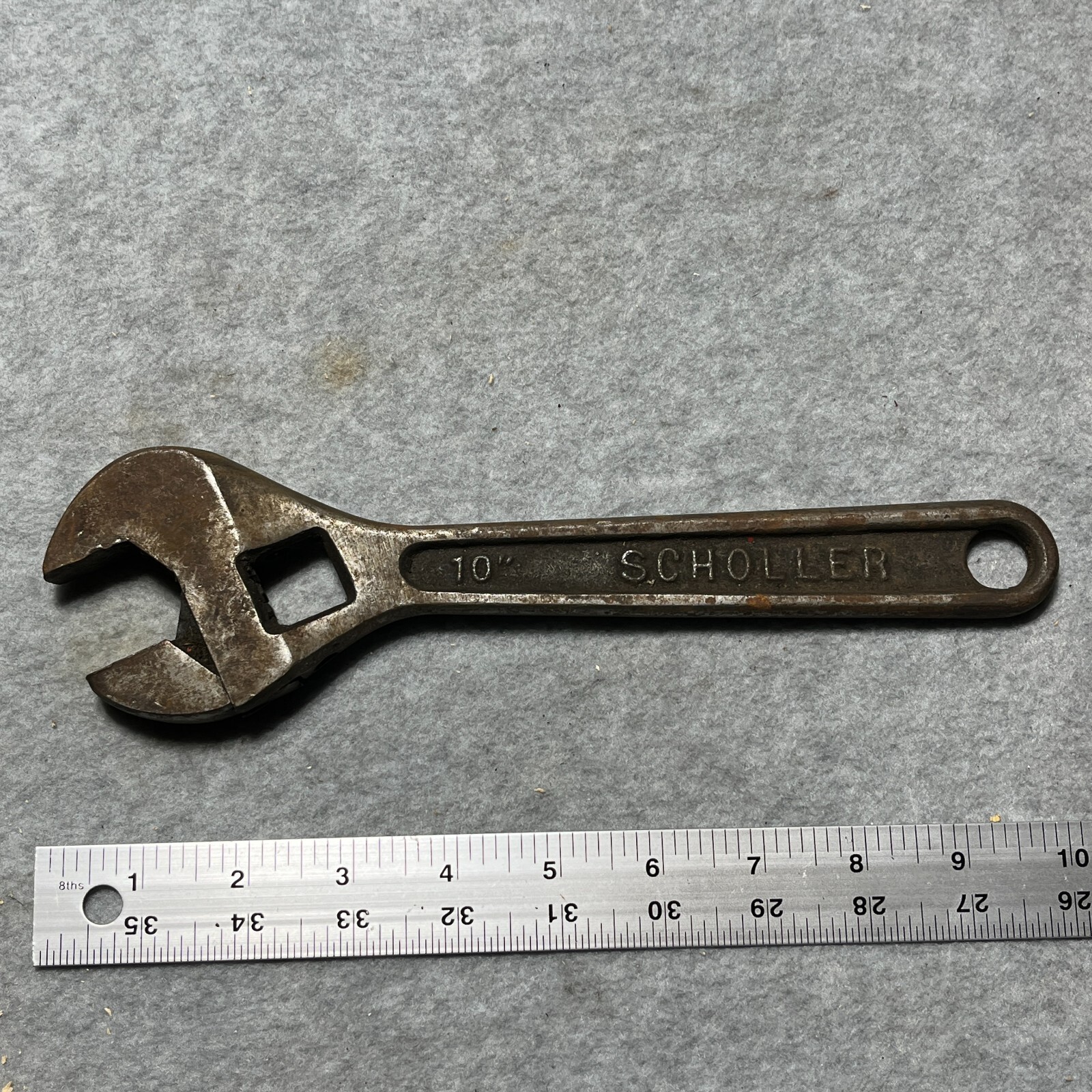 Vintage Scholler Wrench Adjustable Brown 10″ USA Buffalo – For Parts – No Adjust