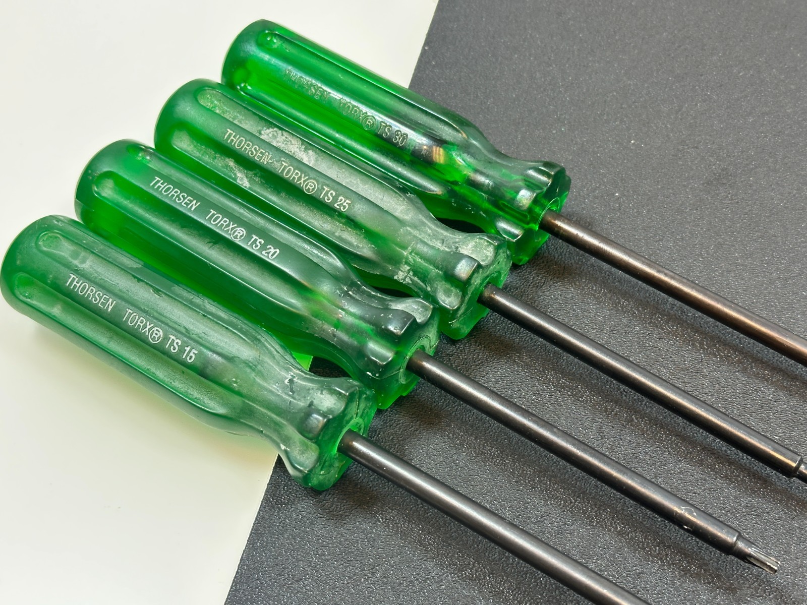 🇺🇸 Thorsen Tools USA TS-4 4pc GREEN Torx Screwdriver Set, T15, T20, T25, T30
