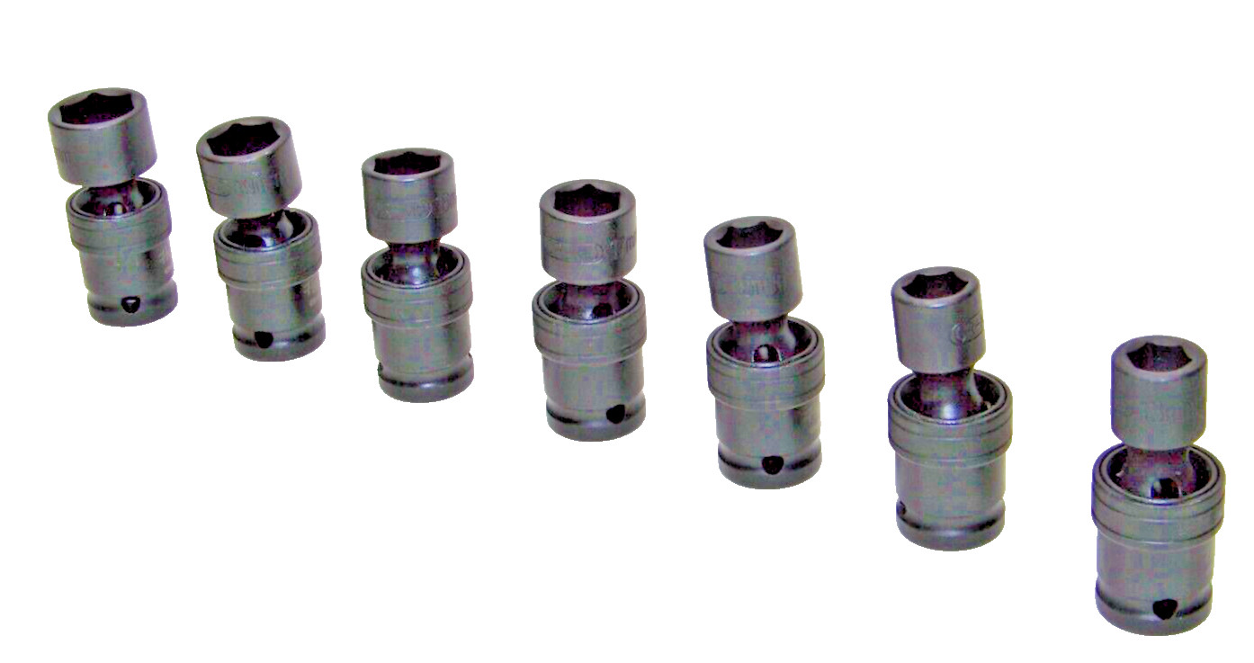 7Pcs 1/2″ Drive Universal Swivel Impact Socket 13, 14, 15, 17, 18. 19, 21 Metric
