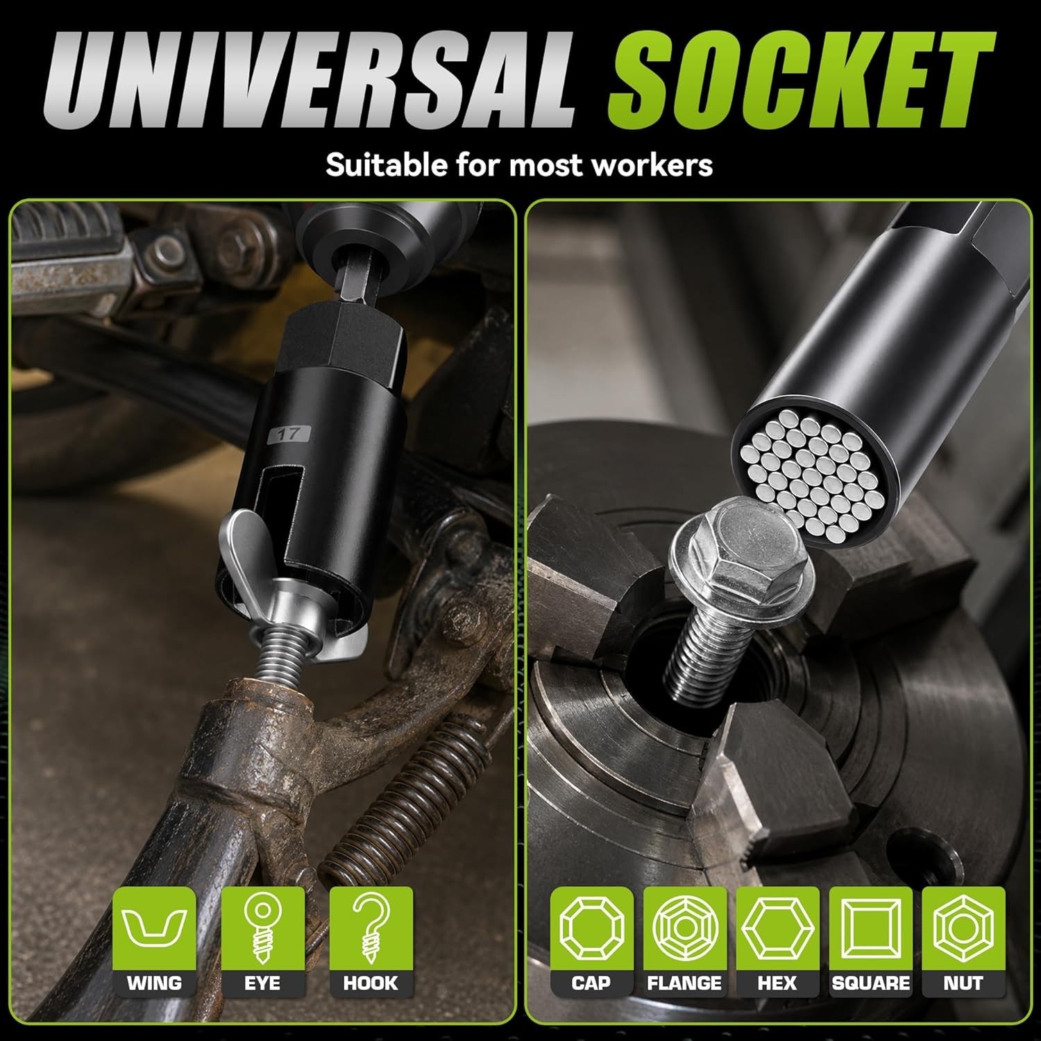 Impact Driver Magnetic Socket Set: 86 PCS with Deep Sockets and Universal Socket