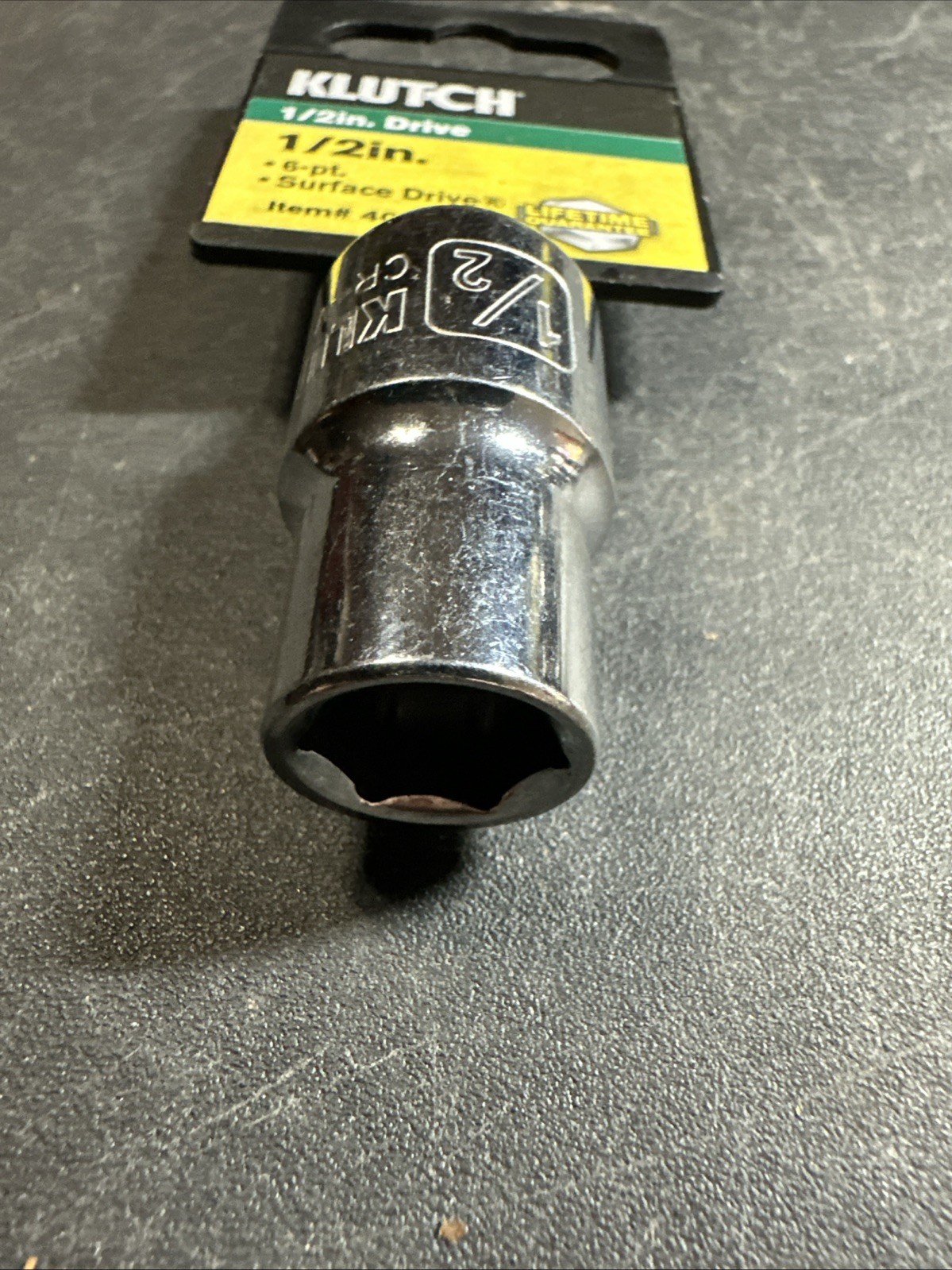 New Klutch 1/2 Drive 6pt 1/2” Chrome Sae Socket
