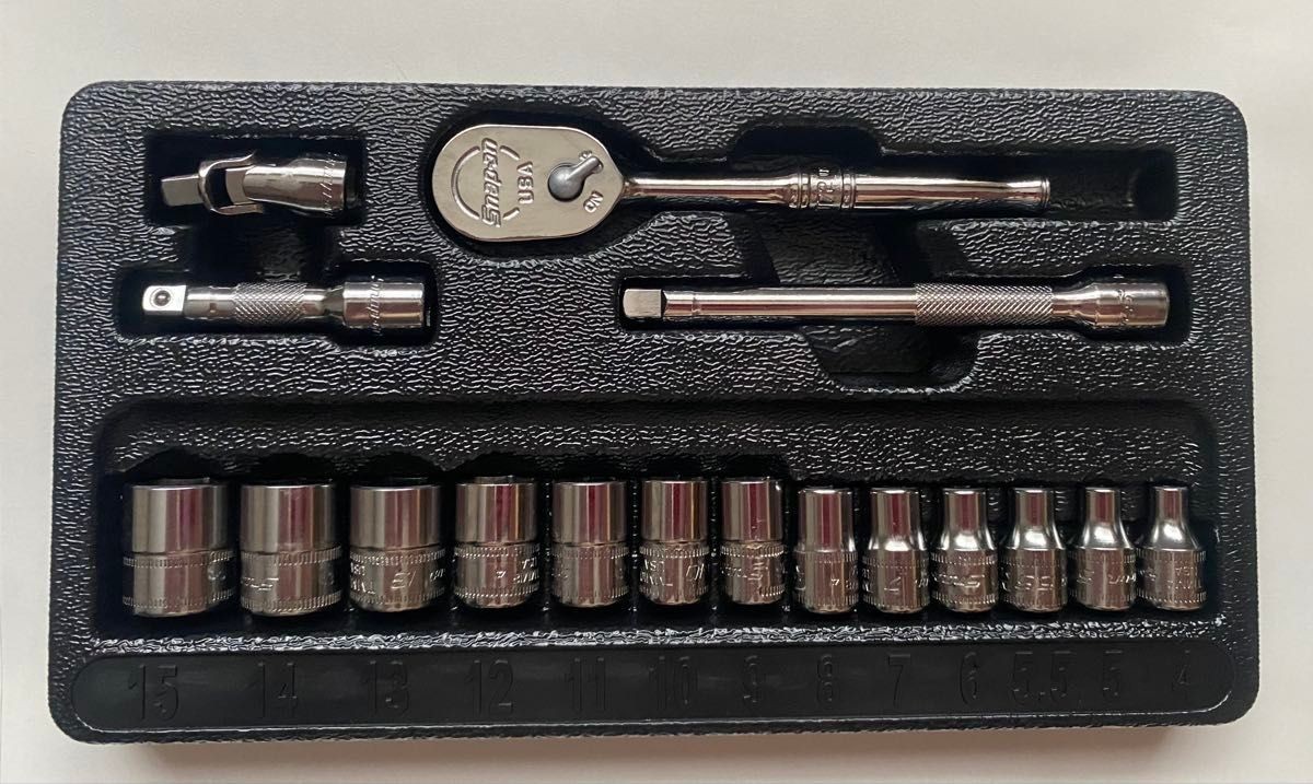 Used Snap-on 117TMM 17 pcs 1/4″ Drive Hexagonal Ratchet Metric Set