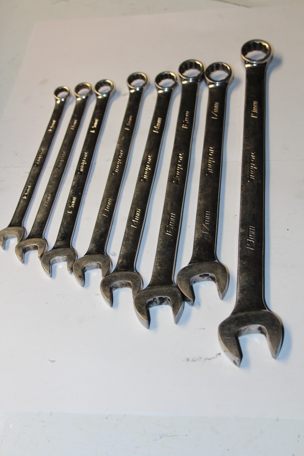 SNAP-ON TOOLS 12-Point Metric Long Combination Wrench SET USA 19,17,16,14-10MM