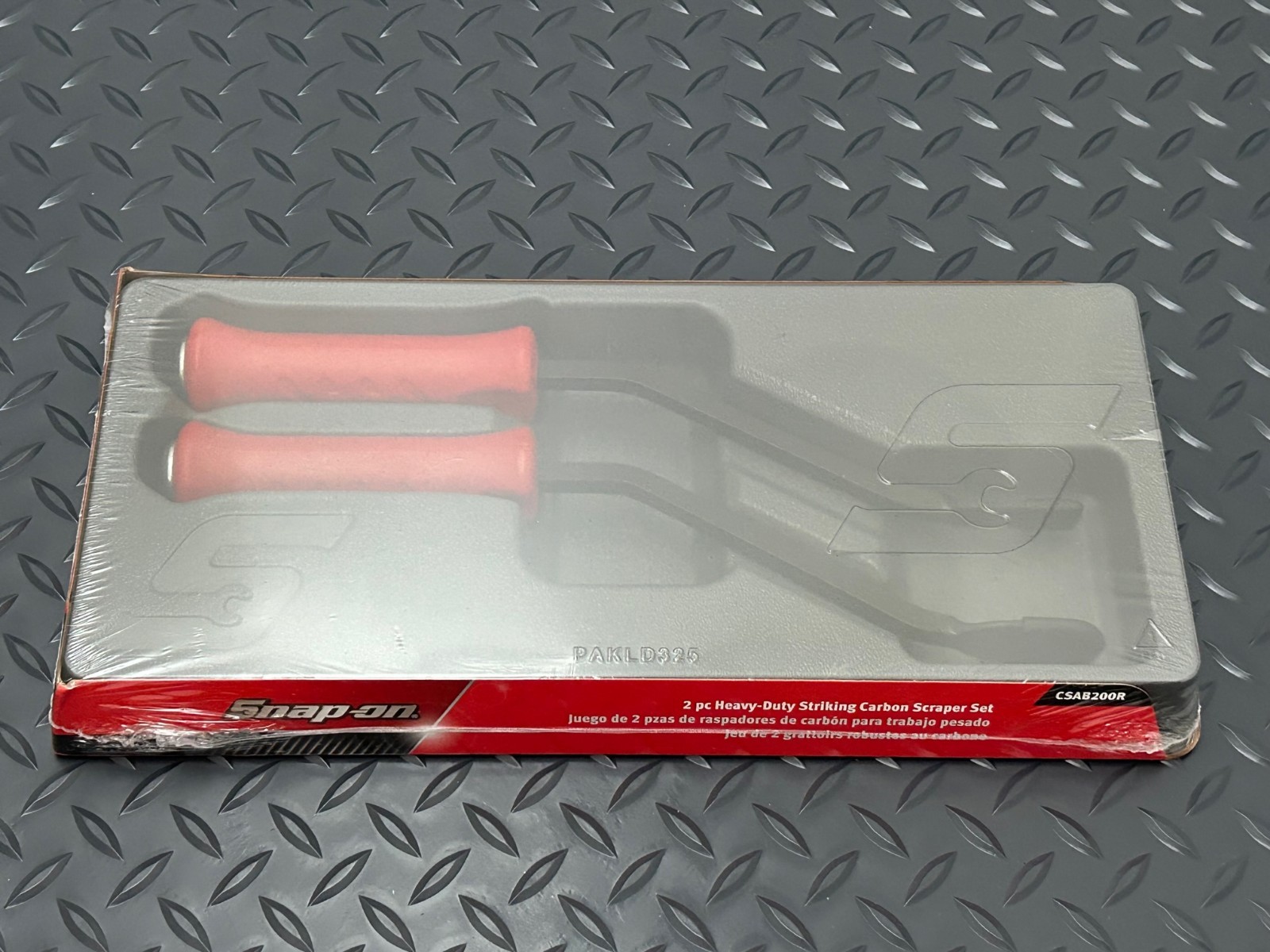 Snap-on Tools NEW RED 2pc Heavy-Duty Angled Striking Carbon Scraper Set CSAB200R