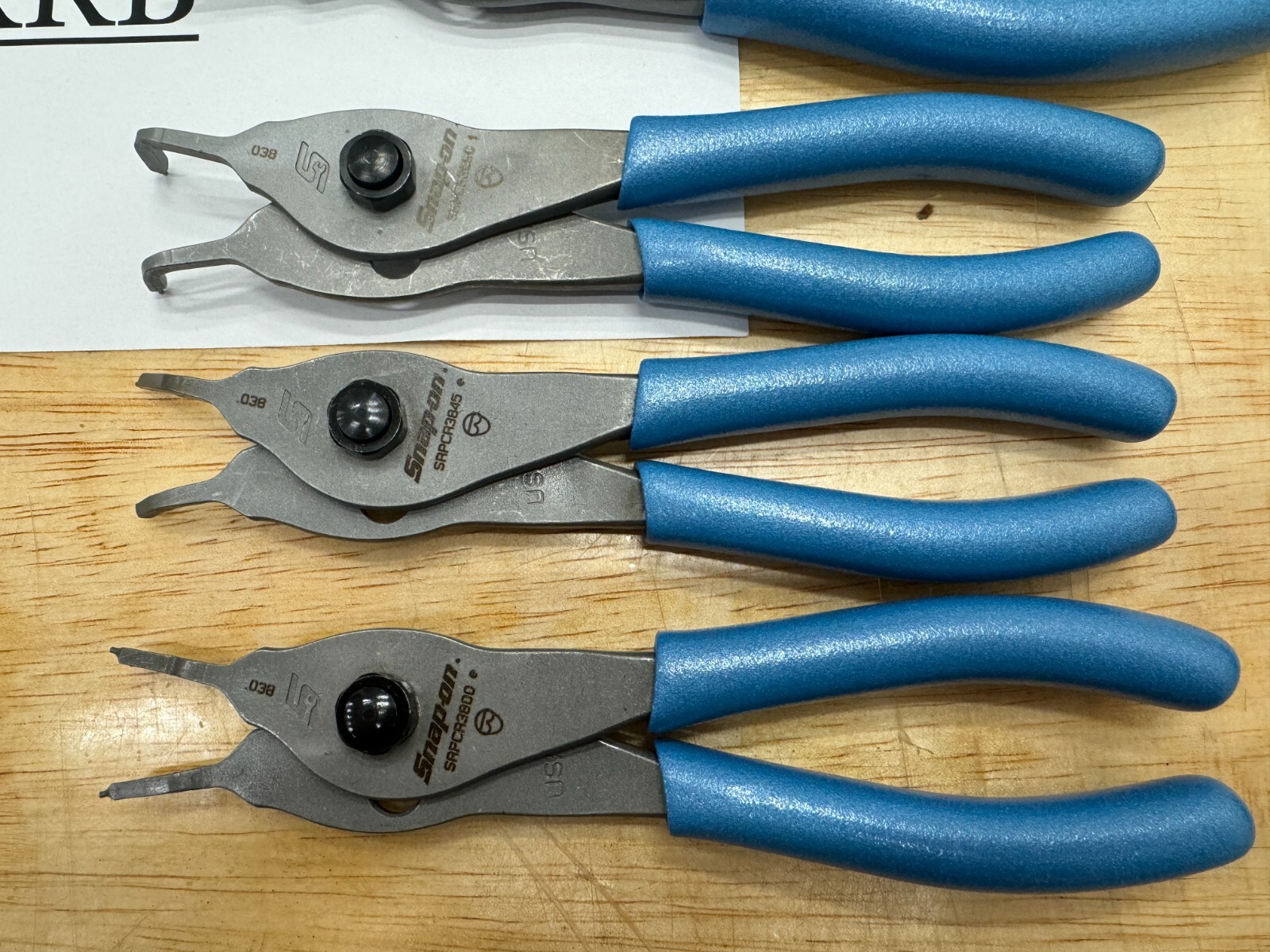 Snap-on Tools USA NEW RARE PEARL BLUE 12PC MASTER Snap Ring Plier Set SRPCR112PB