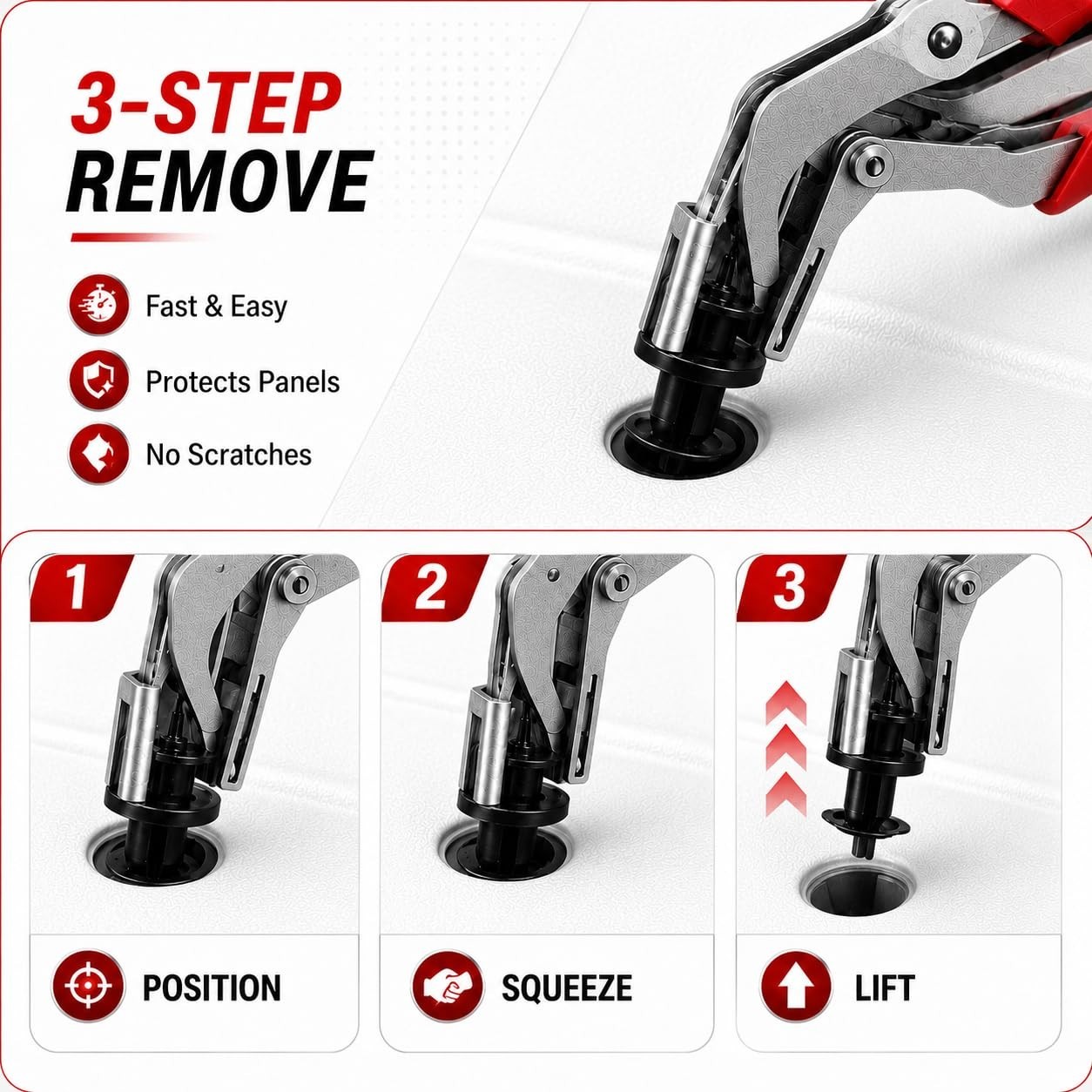 Car Clip Removal Tool – Auto Fastener Pliers for Trim & Door Panel Disassembly
