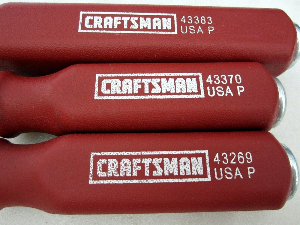 Vintage Craftsman 3pc Hard Handle Strike Cap Pry Bar Set 43395 Made in USA