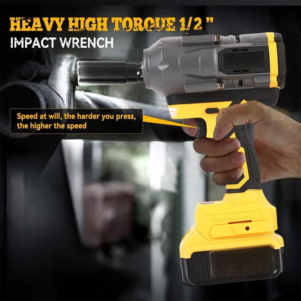 1600N.m 1/2″ M10-M24 For Dewalt XR DCB 18V 20V Battery Electric Impact Wrench