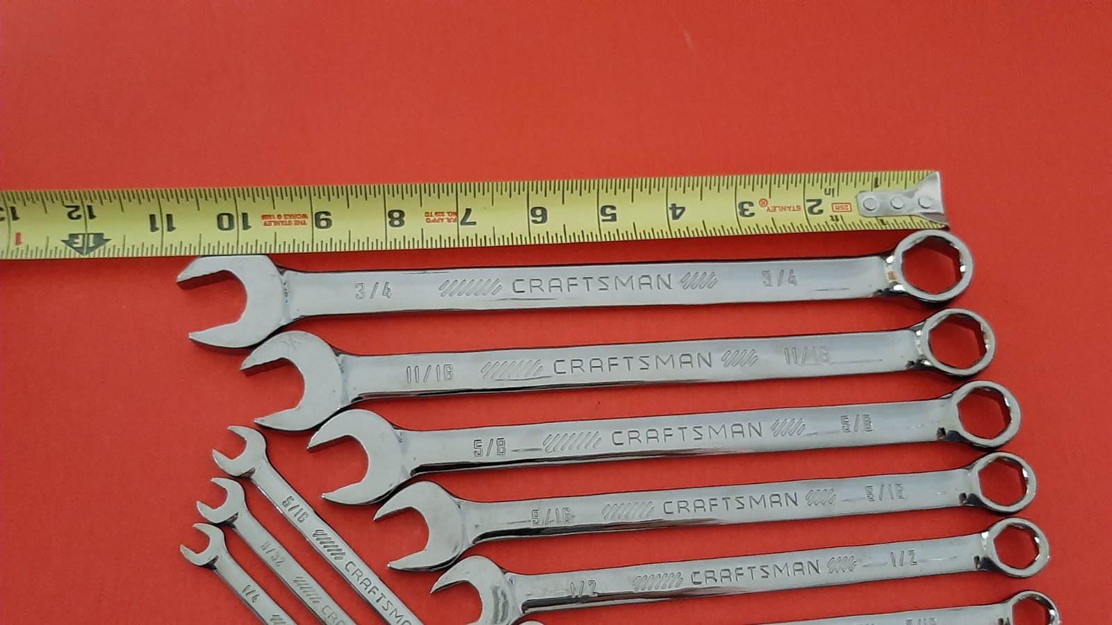 NEW Craftsman OVERDRIVE 10 Piece SAE Combination Wrench Set 1/4″ to 3/4″