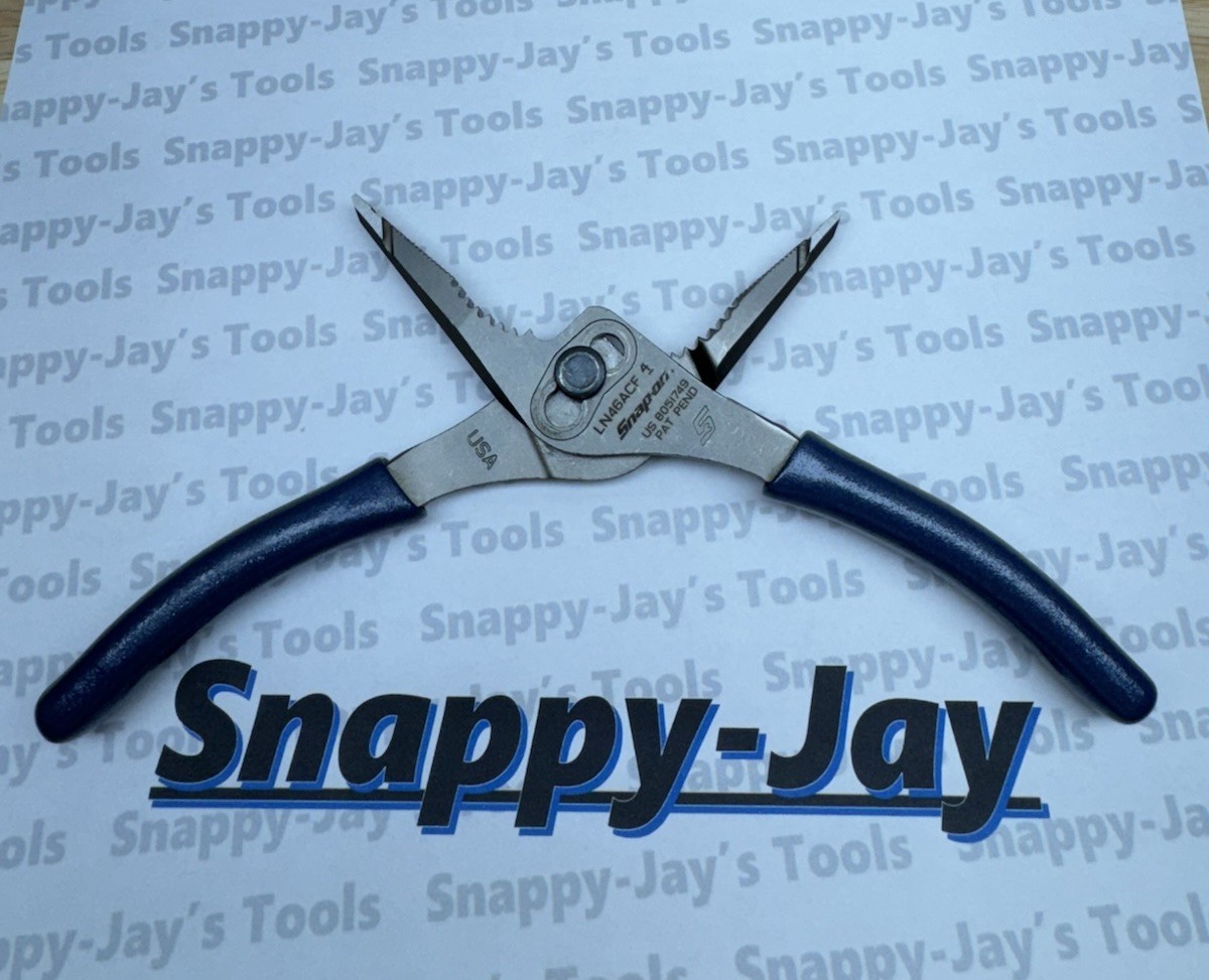 Snap-on Tools NEW POWER BLUE 7″ Talon Grip long nose Slip Joint Pliers -LN46ACF