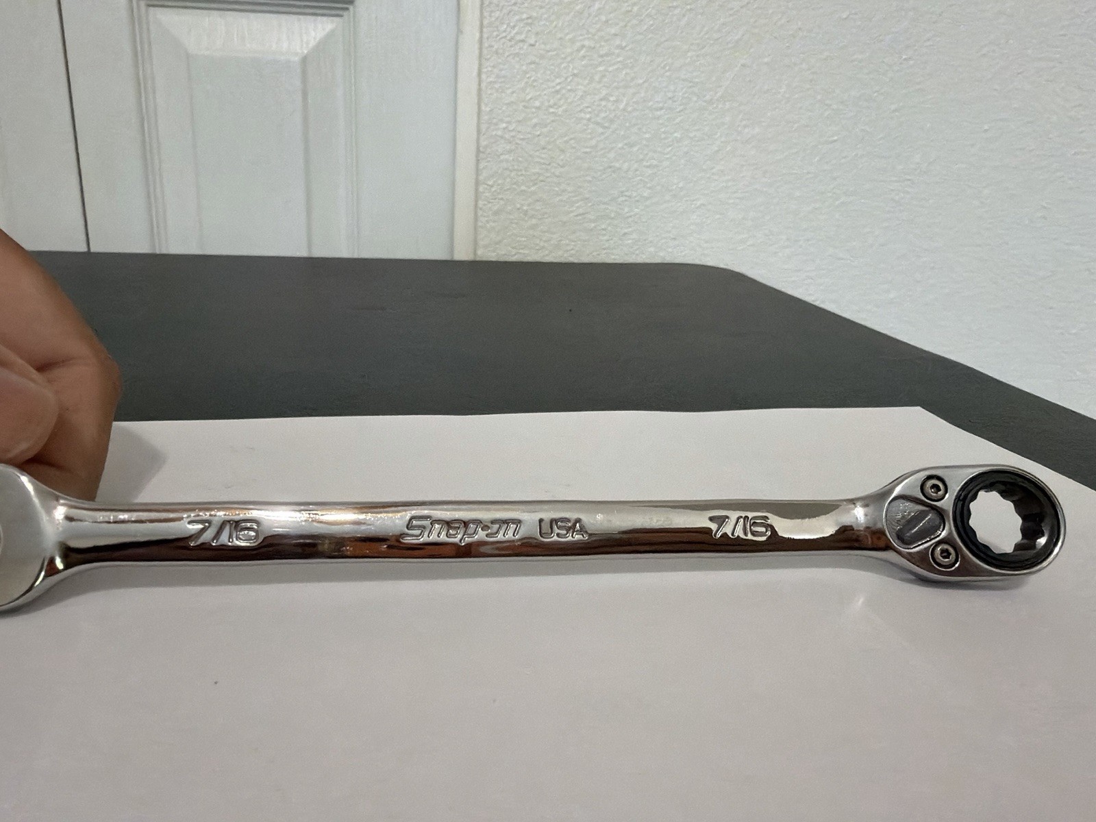 Snap-on Tools 7/16″ Reversible Flank Drive Plus Ratcheting Wrench SOXRR14A. USA
