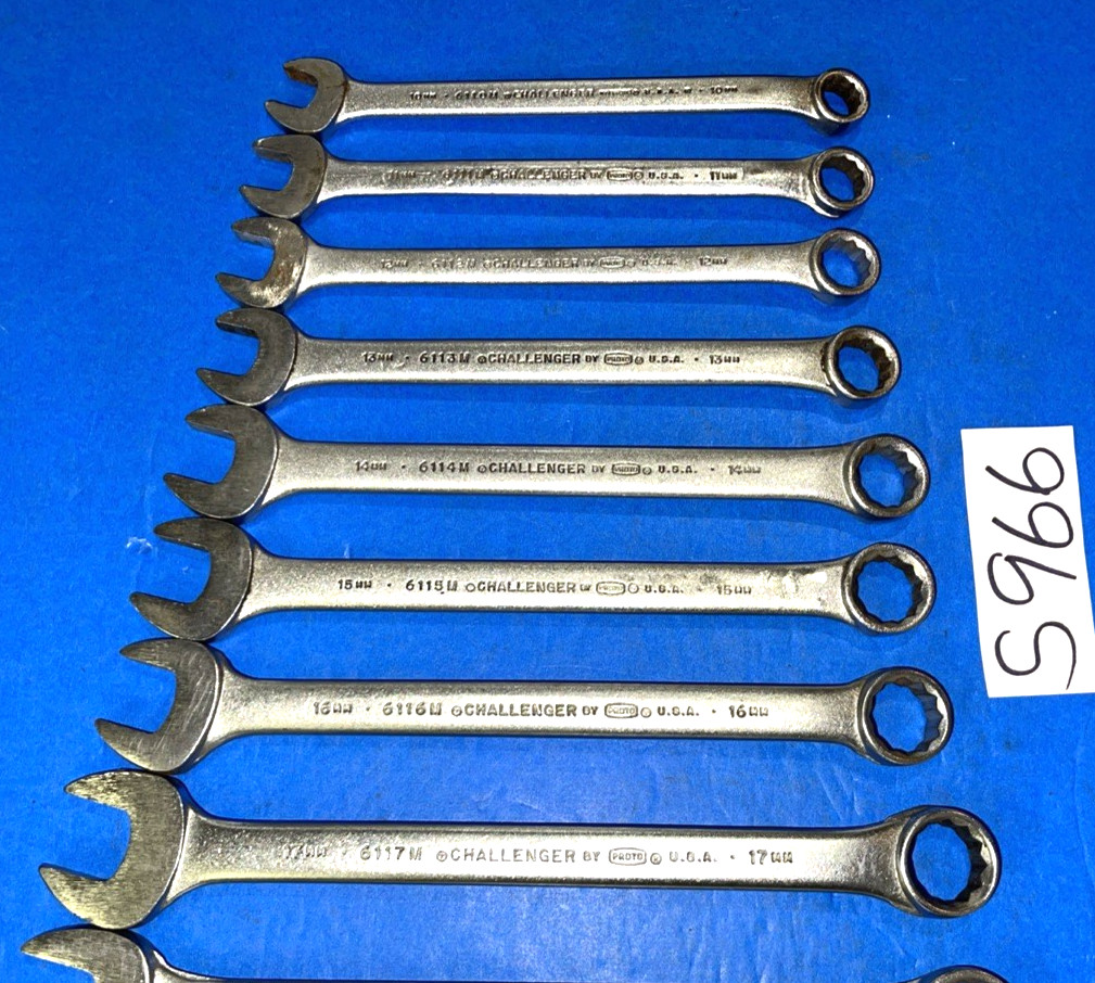 CHALLENGER BY PROTO TOOLS 13 PIECE METRIC COMBINATION WRENCH SET 12 POINT