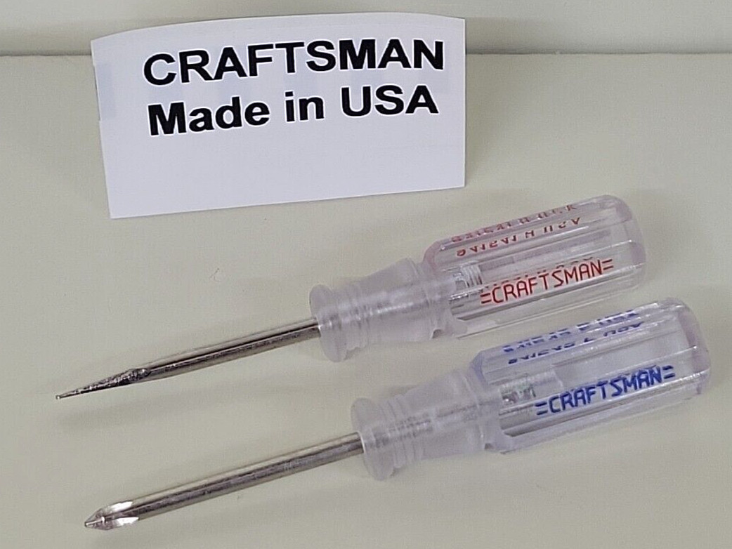 Craftsman Small Mini Phillips Flat Slotted Screwdriver Set 41541 41542 NOS USA