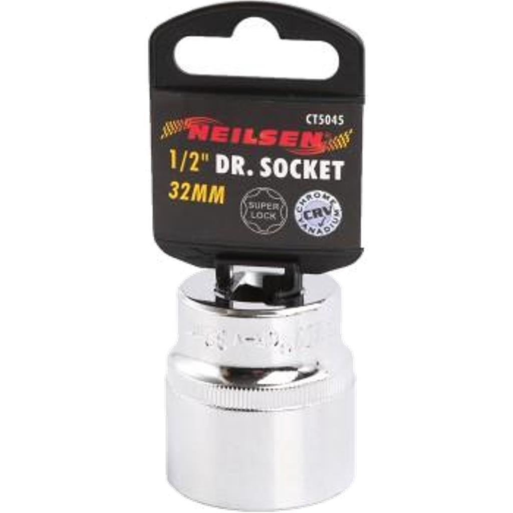 Neilsen 1/2″ Drive Standard Shallow Square Metric Single Socket 32mm
